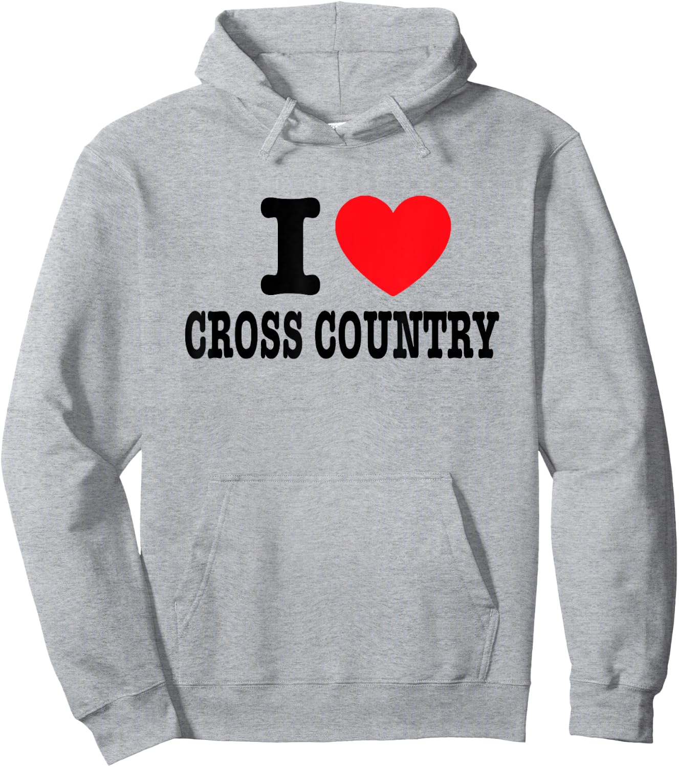 I Love Cross Country Hoodie - Hoodie | Ash