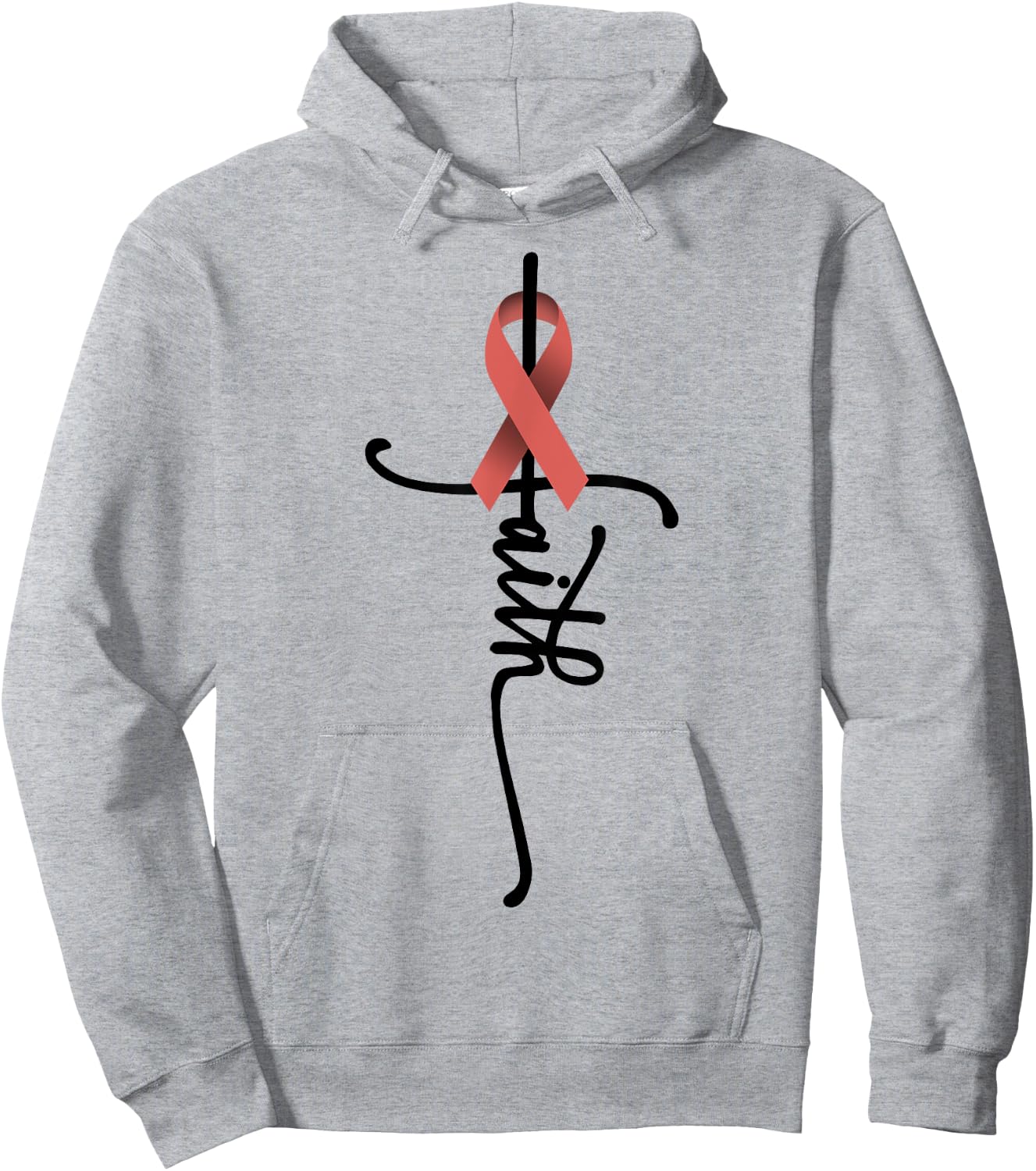 Uterine Cancer Faith Endometrial Cancer Awareness Support Hoodie - Hoodie | Ash