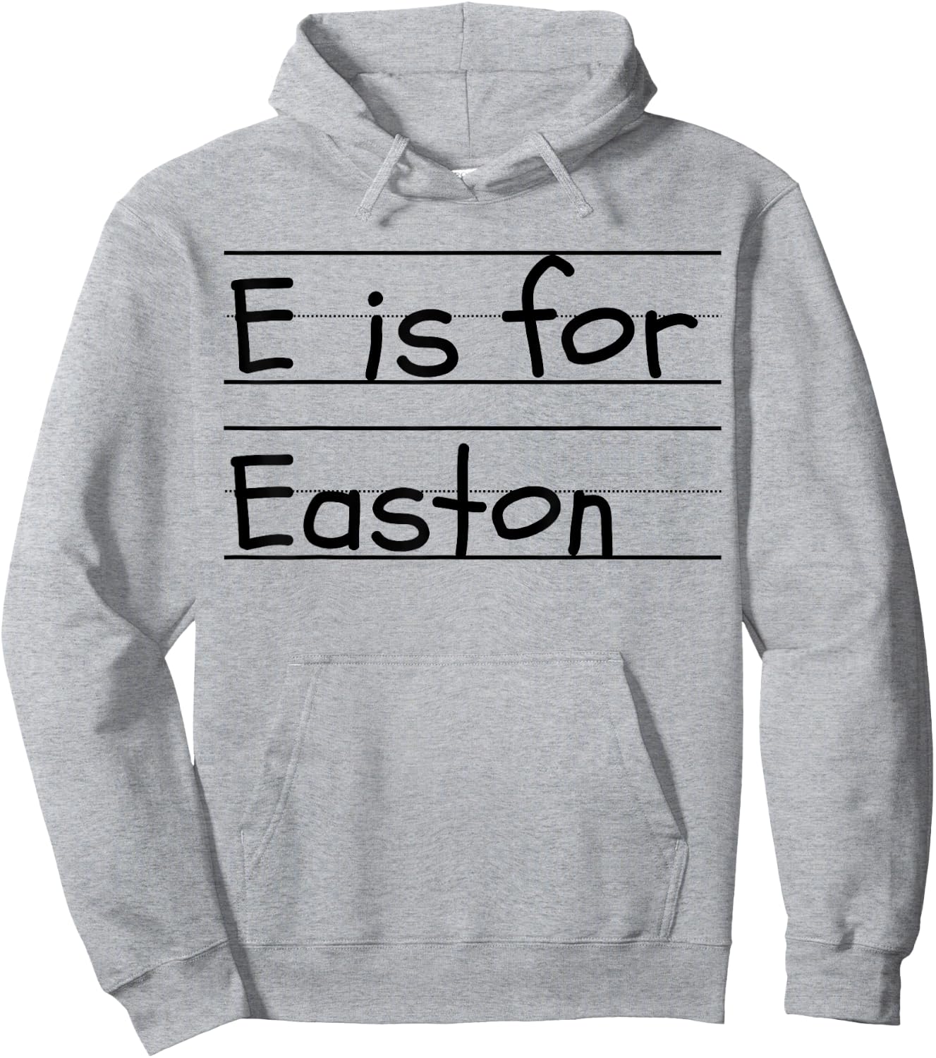 Personalized E is for Easton Name Student Kindergarten Hoodie - Hoodie | Ash