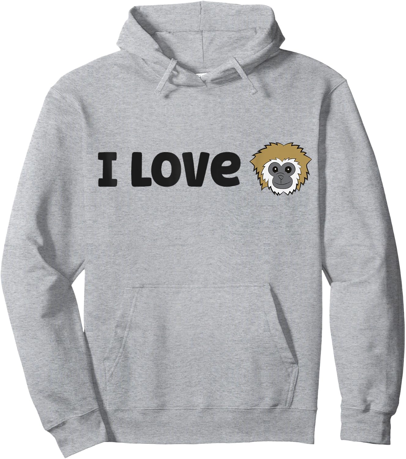 I Love Gibbon Monkeys Hoodie - Hoodie | Ash