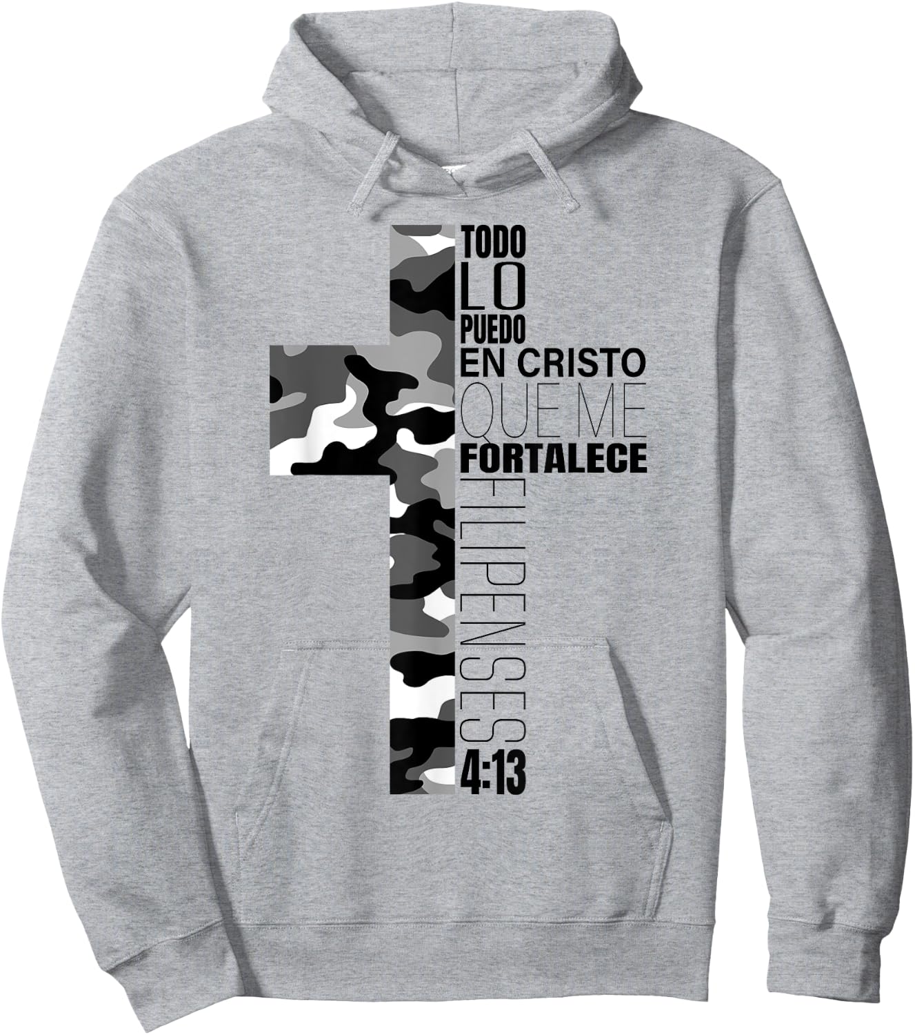 White Camo Todo Lo Puedo En Cristo Que Me Fortalece Spanish Hoodie - Hoodie | Ash