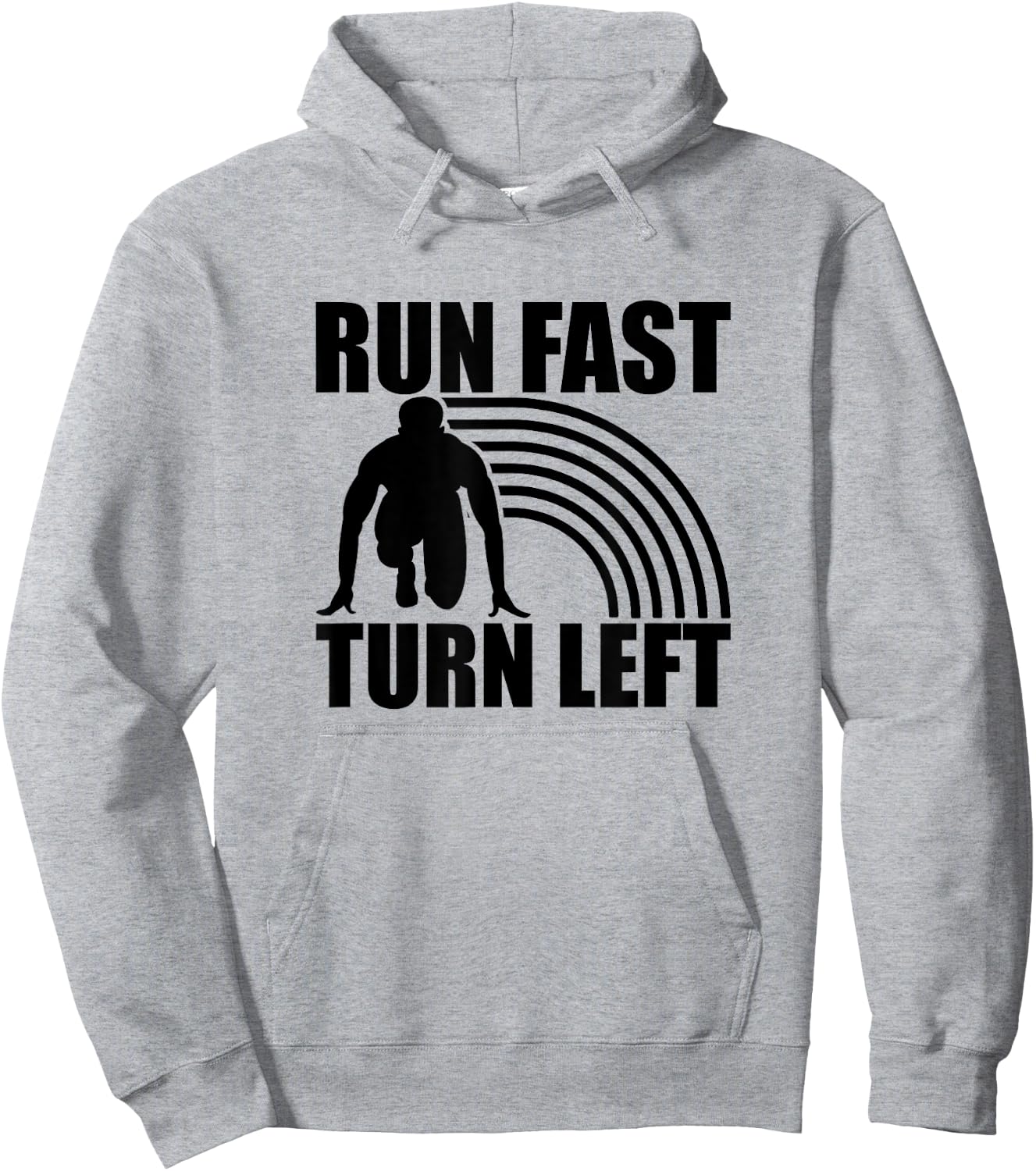 Run Fast Turn Left, Track And Field Runner Hoodie - Hoodie | Ash