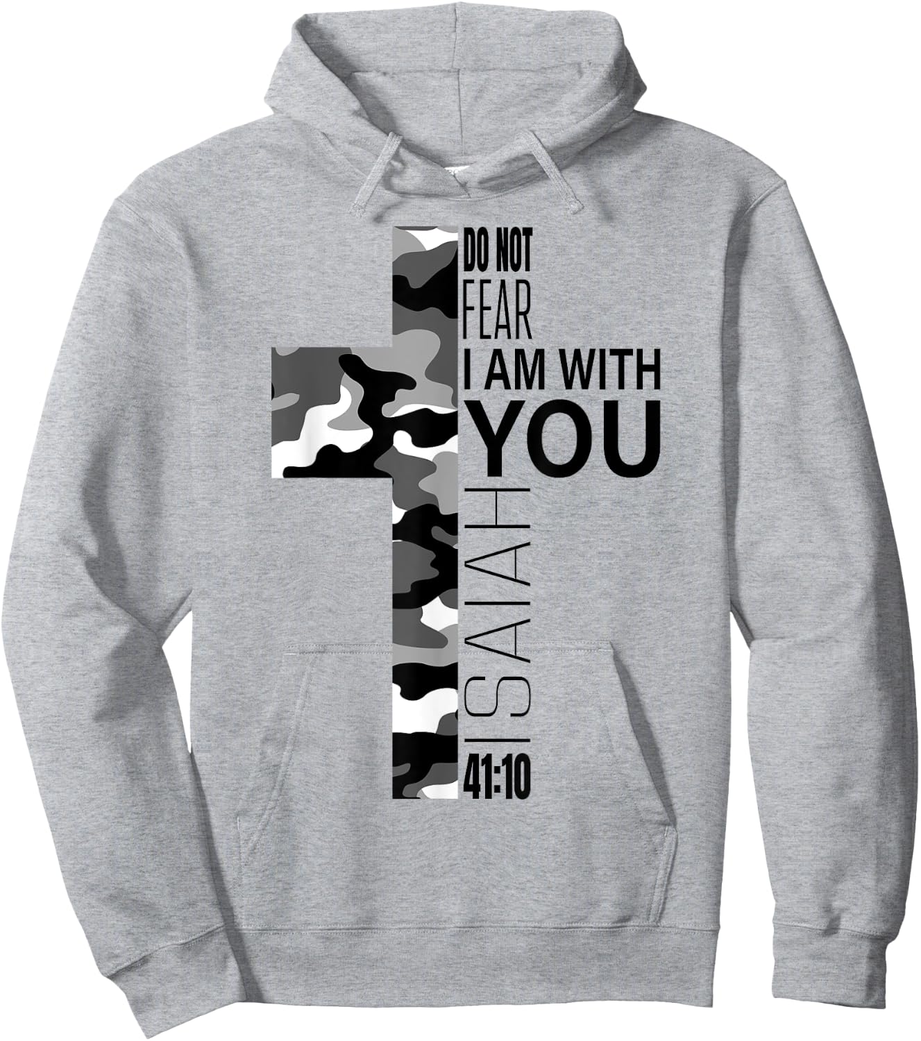 White Camo Do Not Fear Christian Verse Couples Women Men Hoodie - Hoodie | Ash