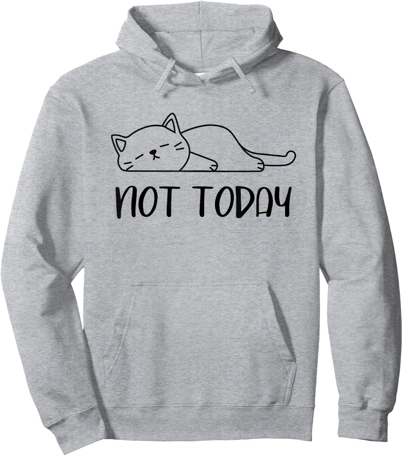 Lazy Cat Nah, Not Today Funny Lazy Cats People Meme Hoodie - Hoodie | Ash