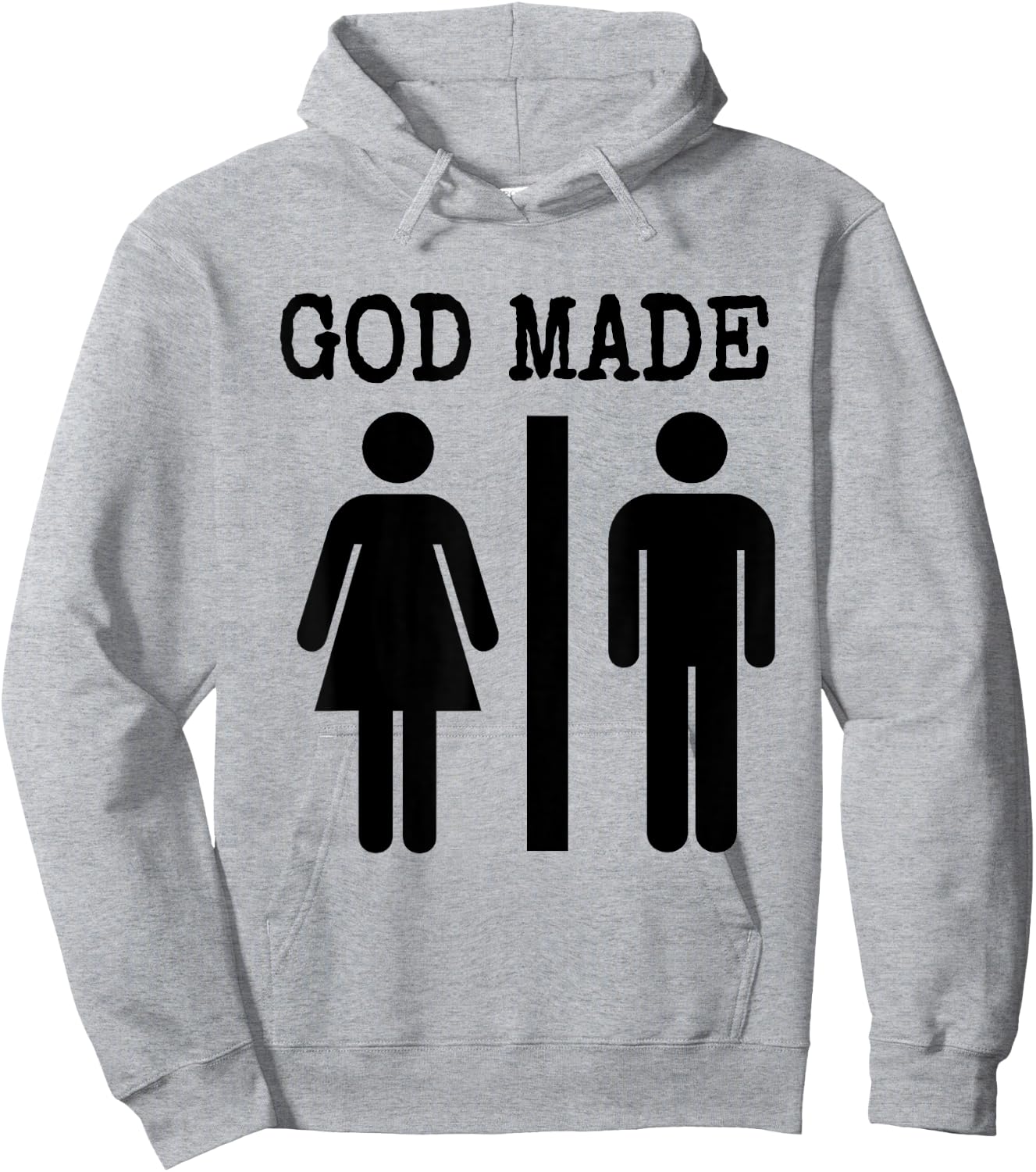 God Made Man and Woman Funny Save America T Shirt Hoodie - Hoodie | Ash