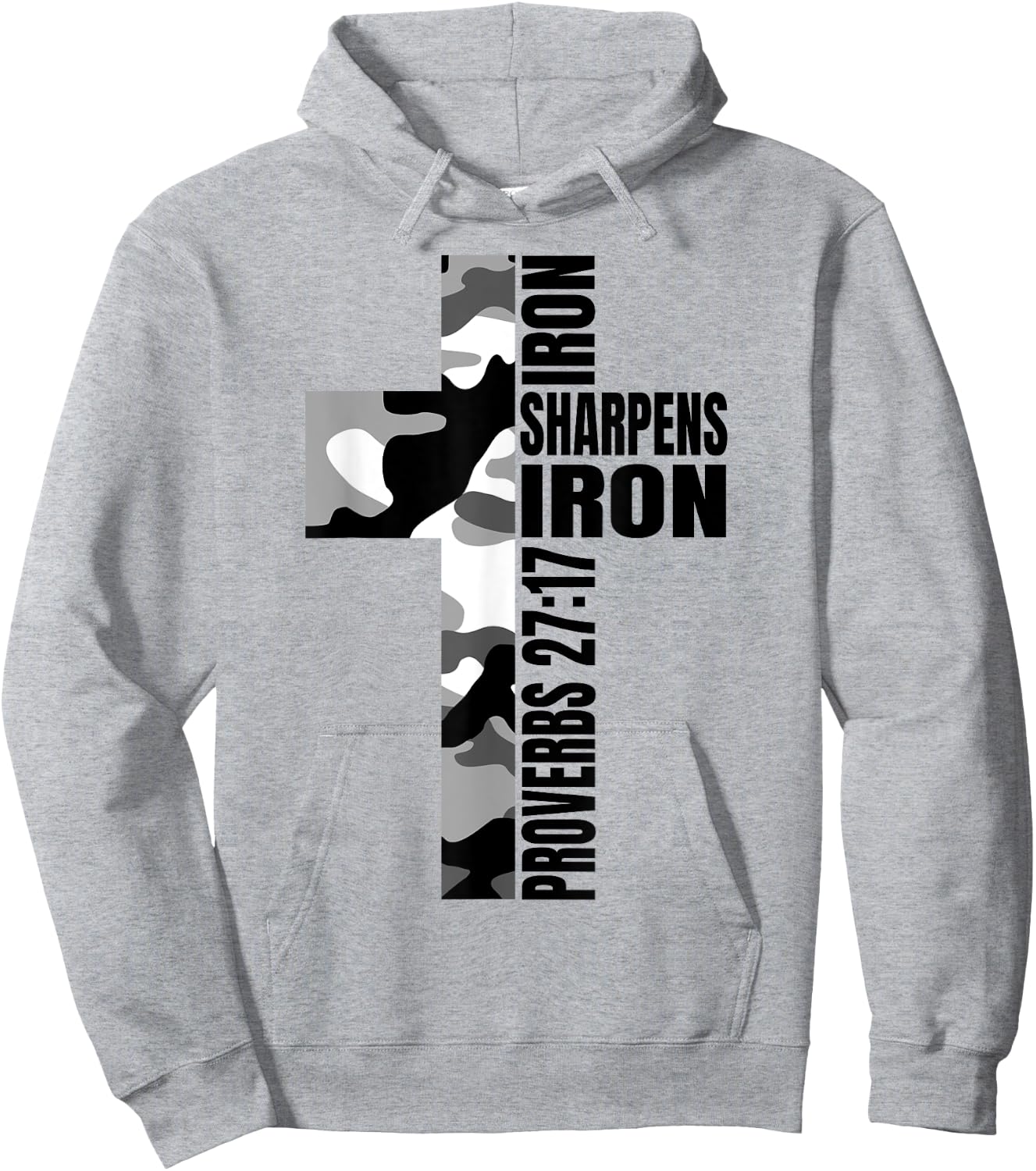 White Camo Iron Sharpens Iron Christian Verse Family Couples Hoodie - Hoodie | Ash
