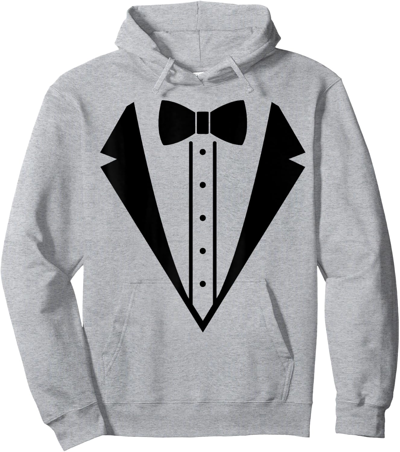 Fancy Wedding Prom Bowtie Tuxedo Black Funny Men's Women's Hoodie - Hoodie | Ash