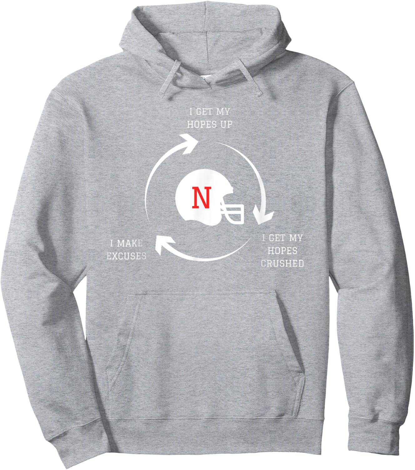 Funny Nebraska | Funny Football Tailgating | Nebraska Joke Hoodie - Hoodie | Ash