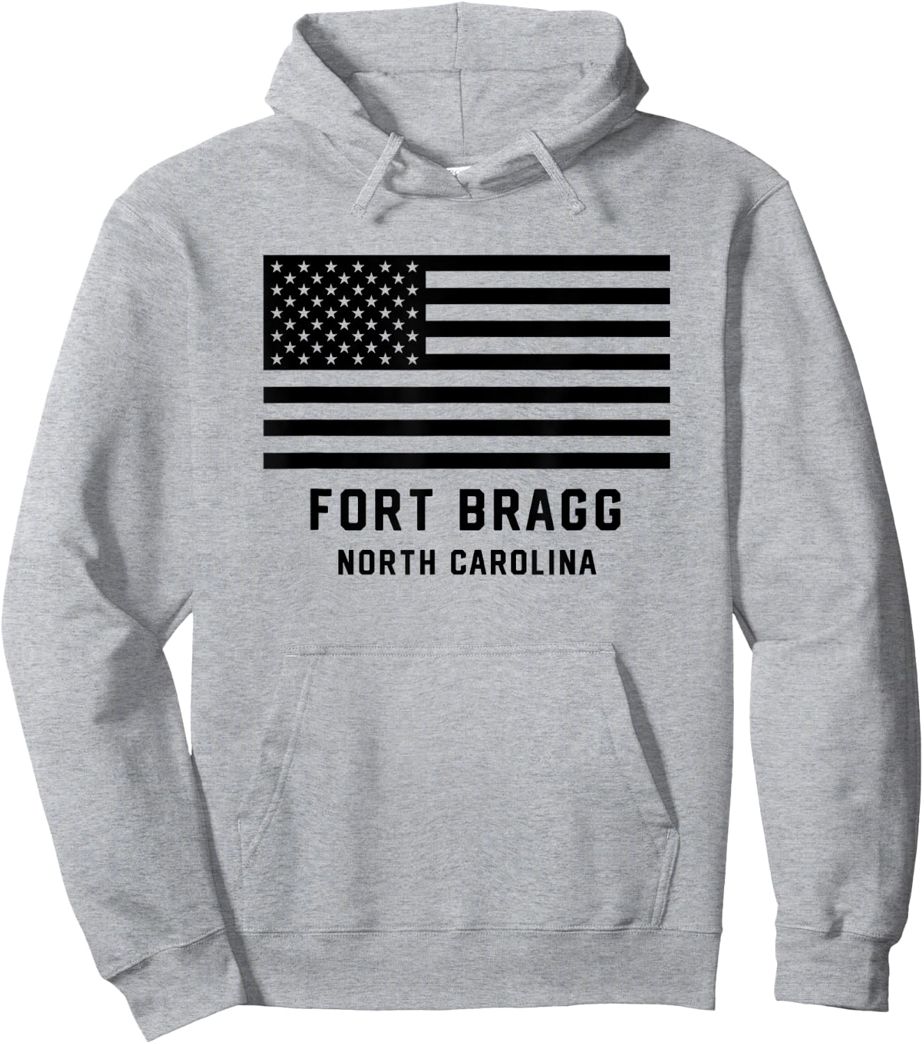 Fort Bragg North Carolina US Army American Flag Patriotic Hoodie - Hoodie | Ash