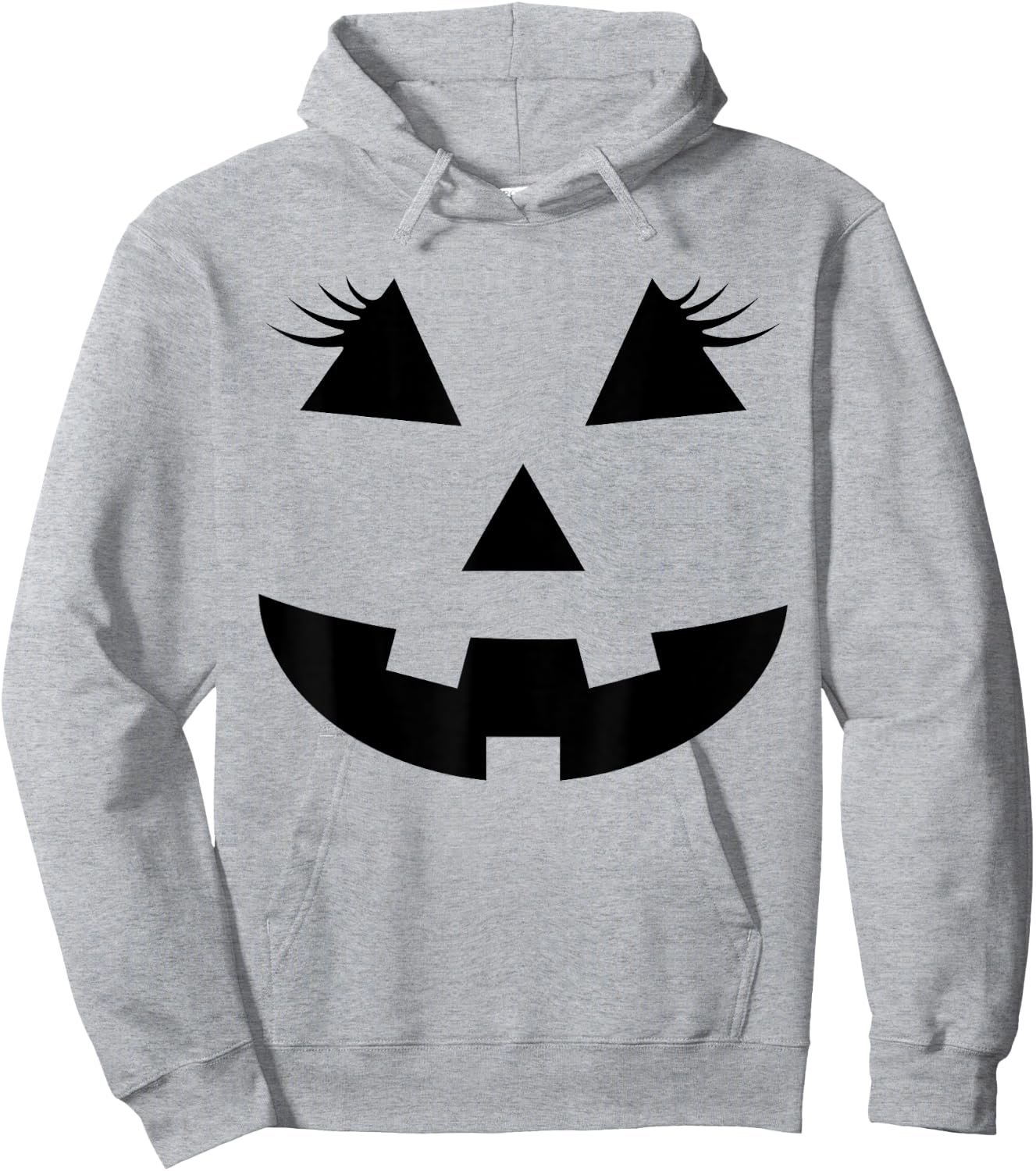 Jack O Lantern Face Pumpkin Eyelashes Hallowen Costume Funny Hoodie - Hoodie | Ash