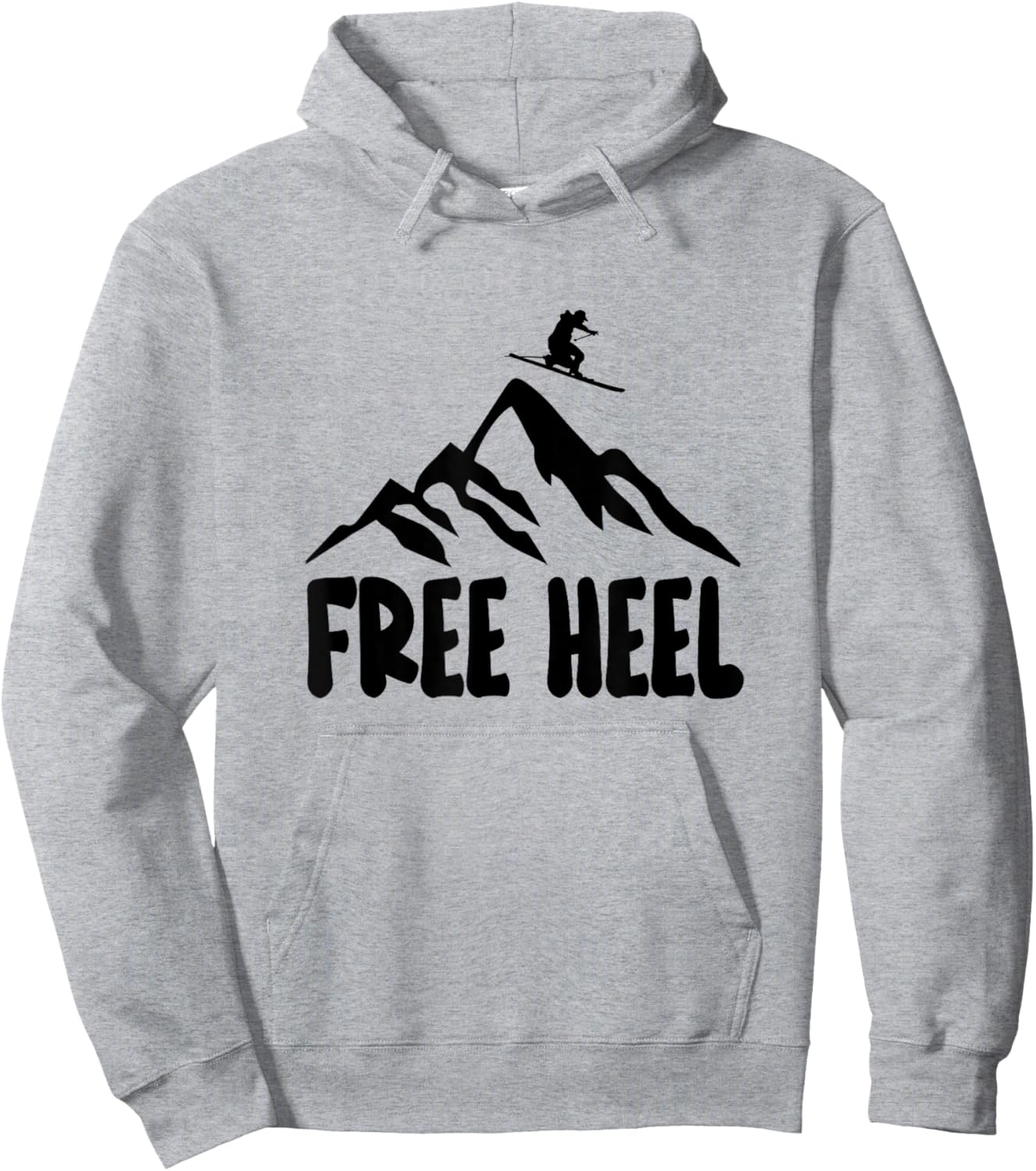 Telemark Skiing Free Heel Telemark Ski Mountains Skier Hoodie - Hoodie | Ash