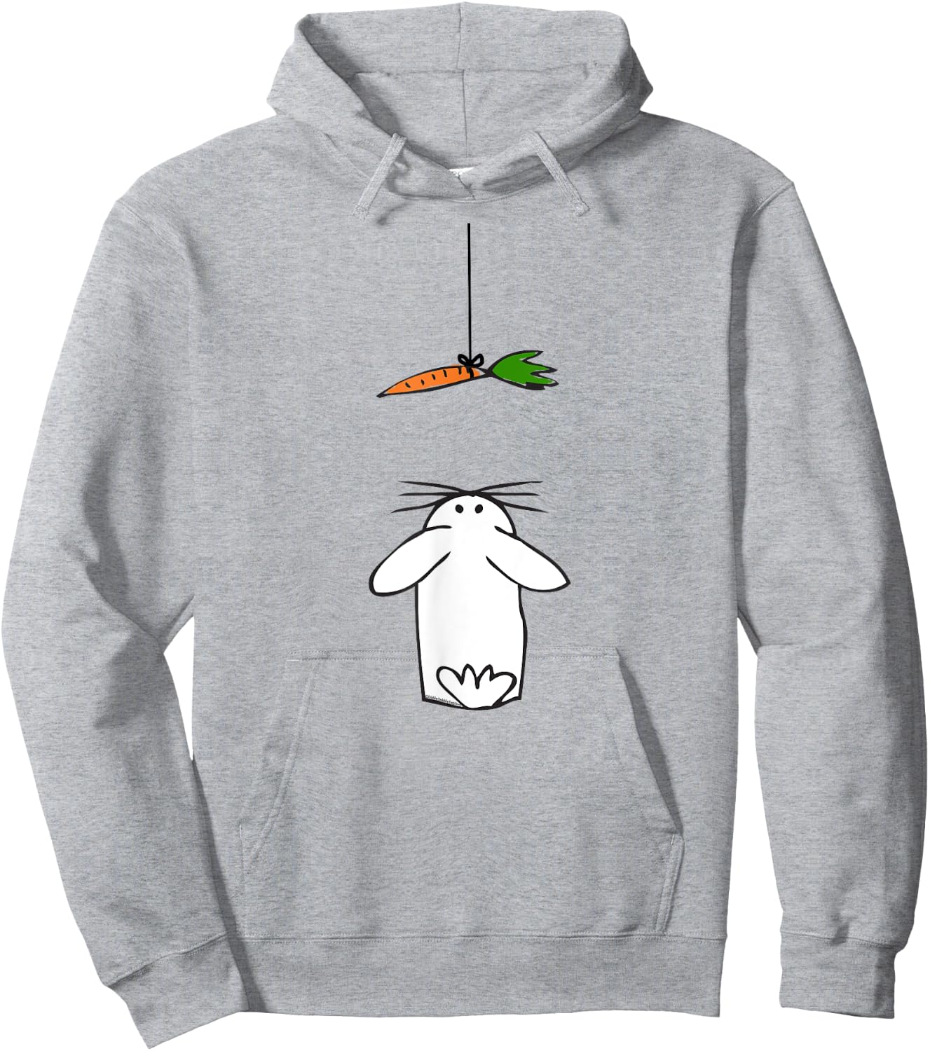 Cute and Funny Rabbit Looking Up at Carrot Kids Easter Hoodie - Hoodie | Ash
