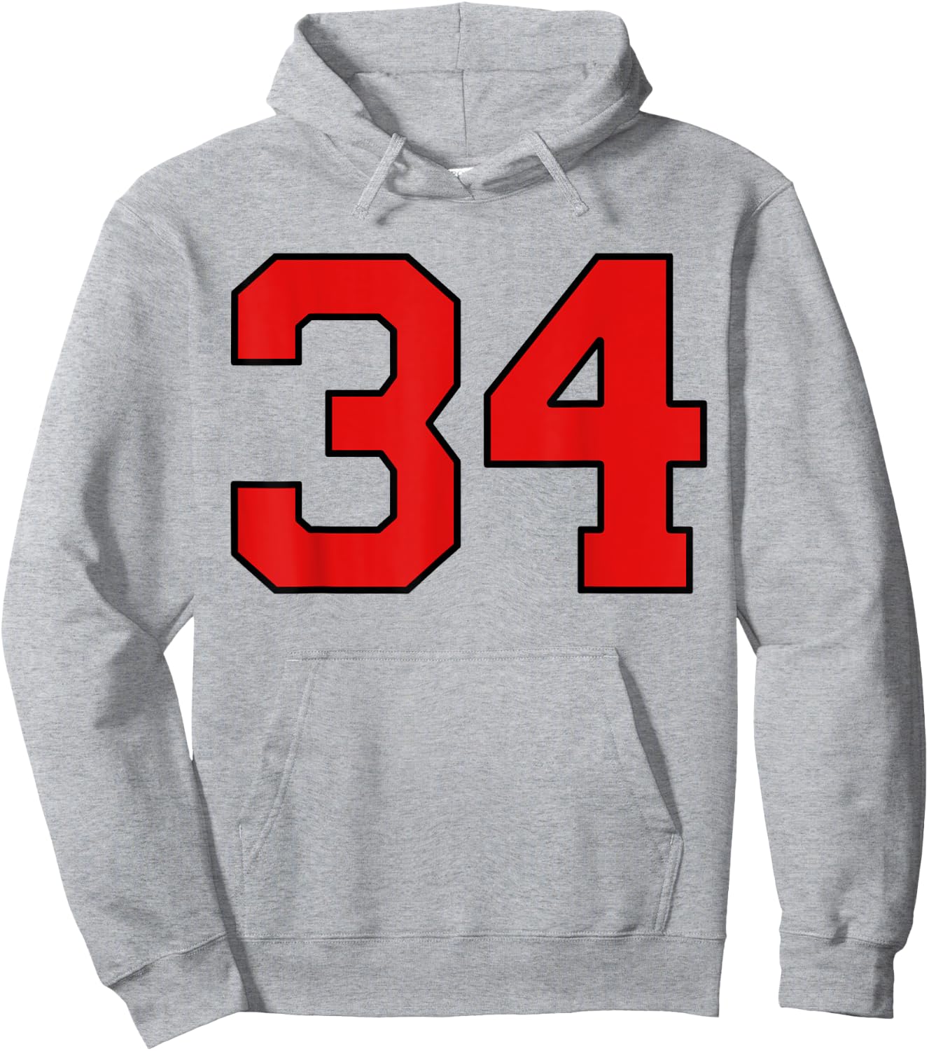 Lucky Number 34 Classic College American Varsity Fan Player Hoodie - Hoodie | Ash