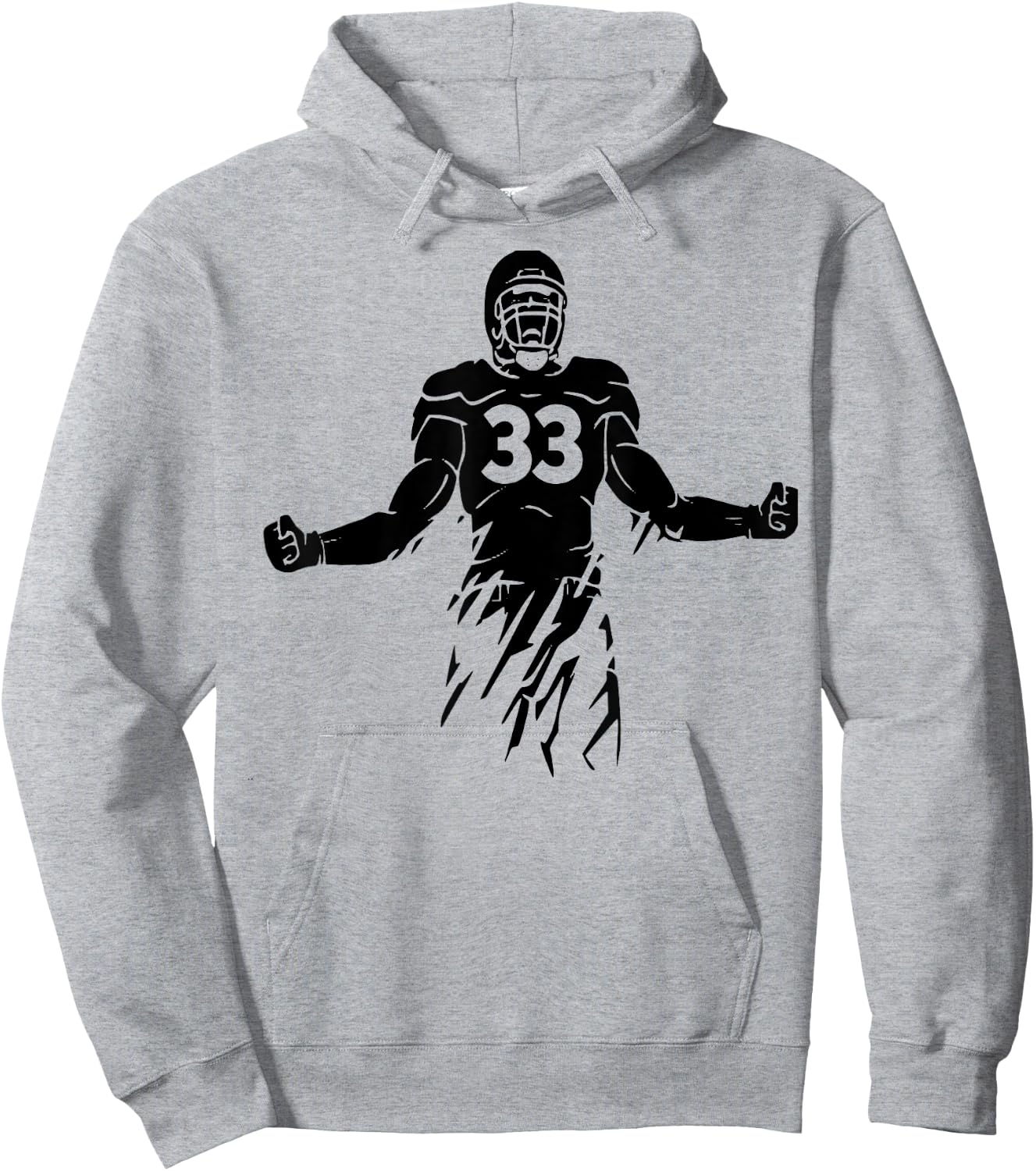 Football Number 33, My Favorite Football Players Number Hoodie - Hoodie | Ash