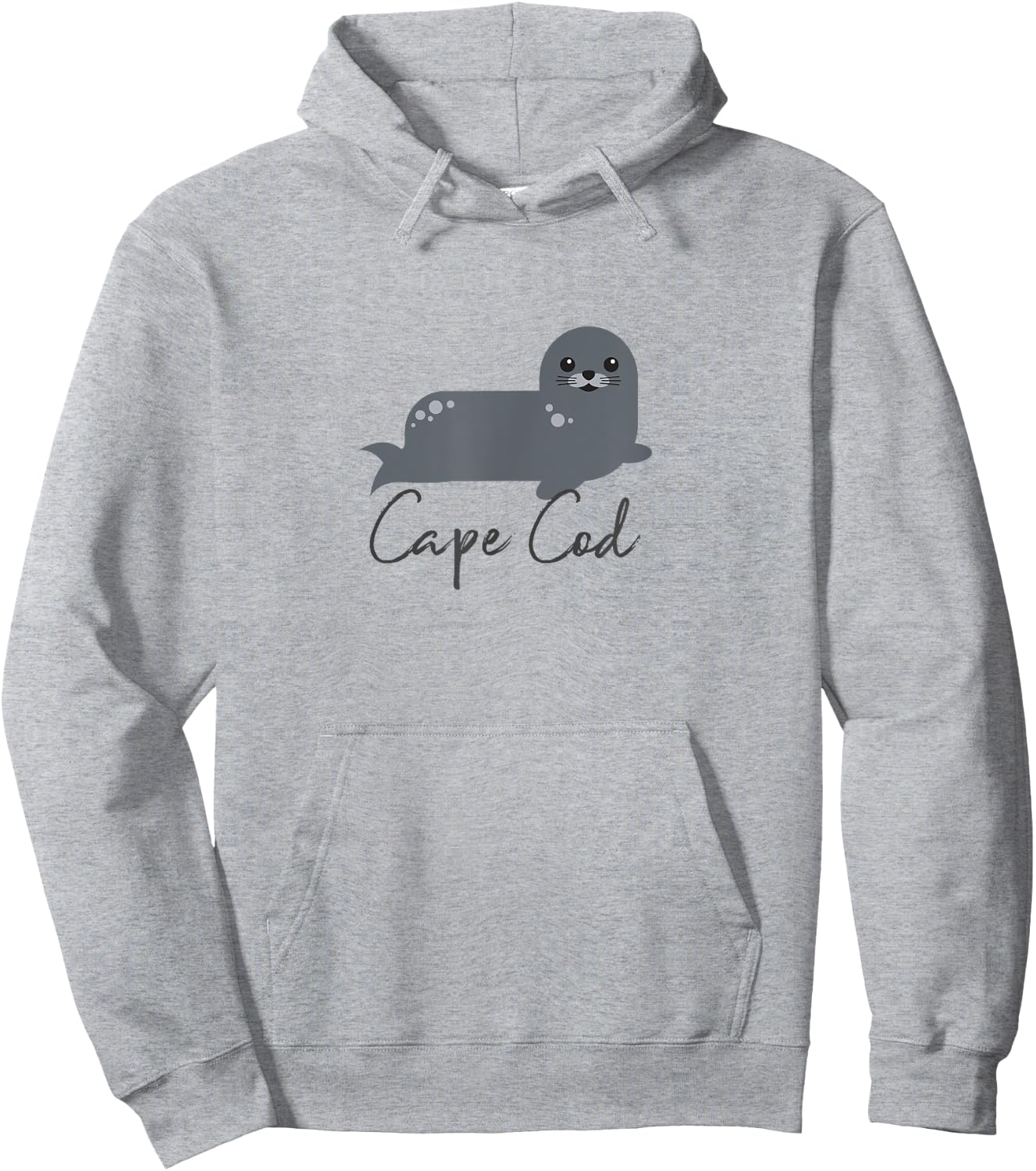 Cape Cod Cute Whimsy Marine Life Harbor Seal Vacation Hoodie - Hoodie | Ash