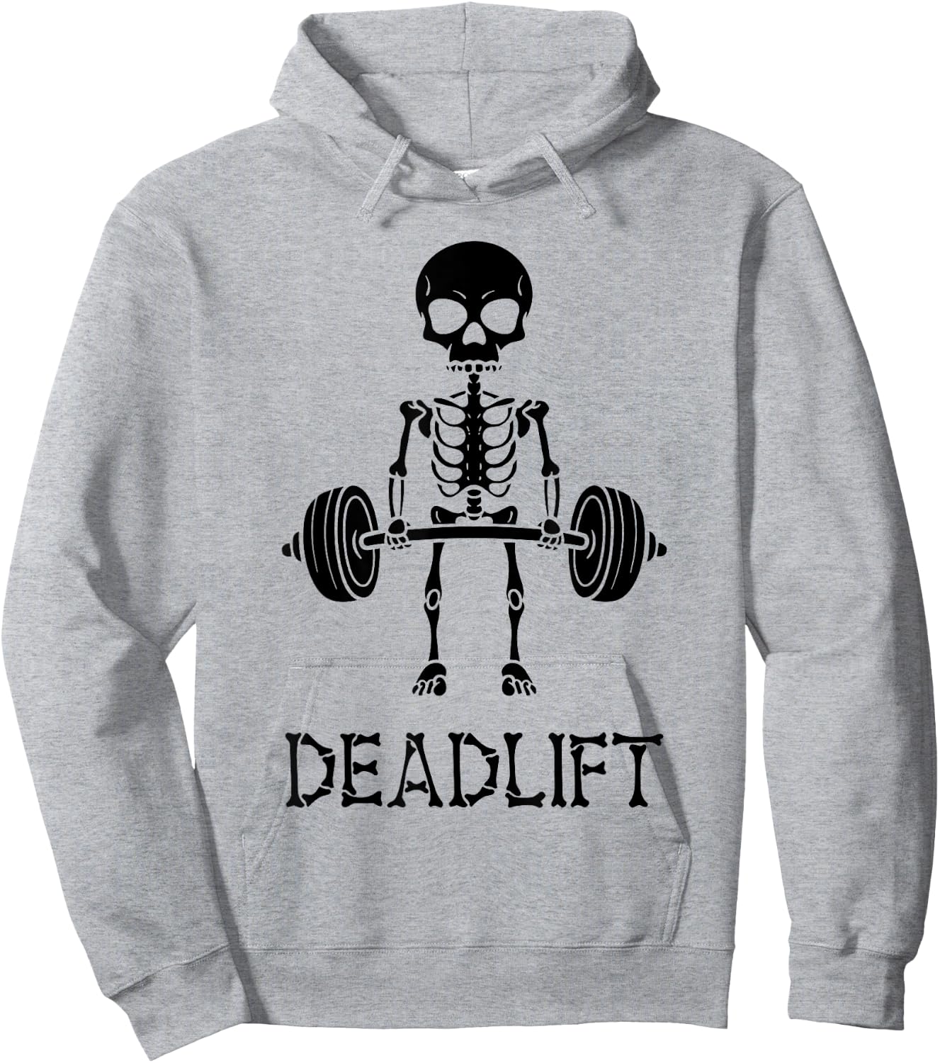 Deadlift Skeleton Gym Weight Lifting Workout Fitness Hoodie - Hoodie | Ash