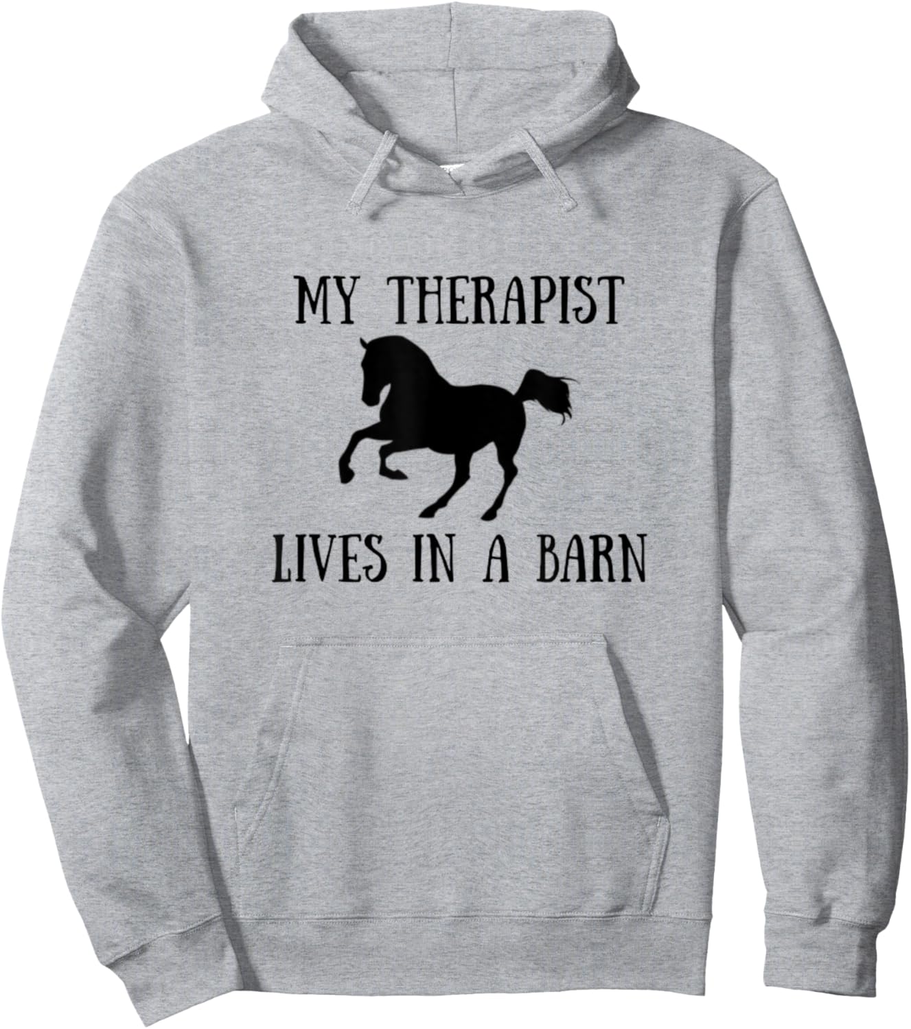 My Therapist Lives In A Barn Horse Lover Hoodie - Hoodie | Ash