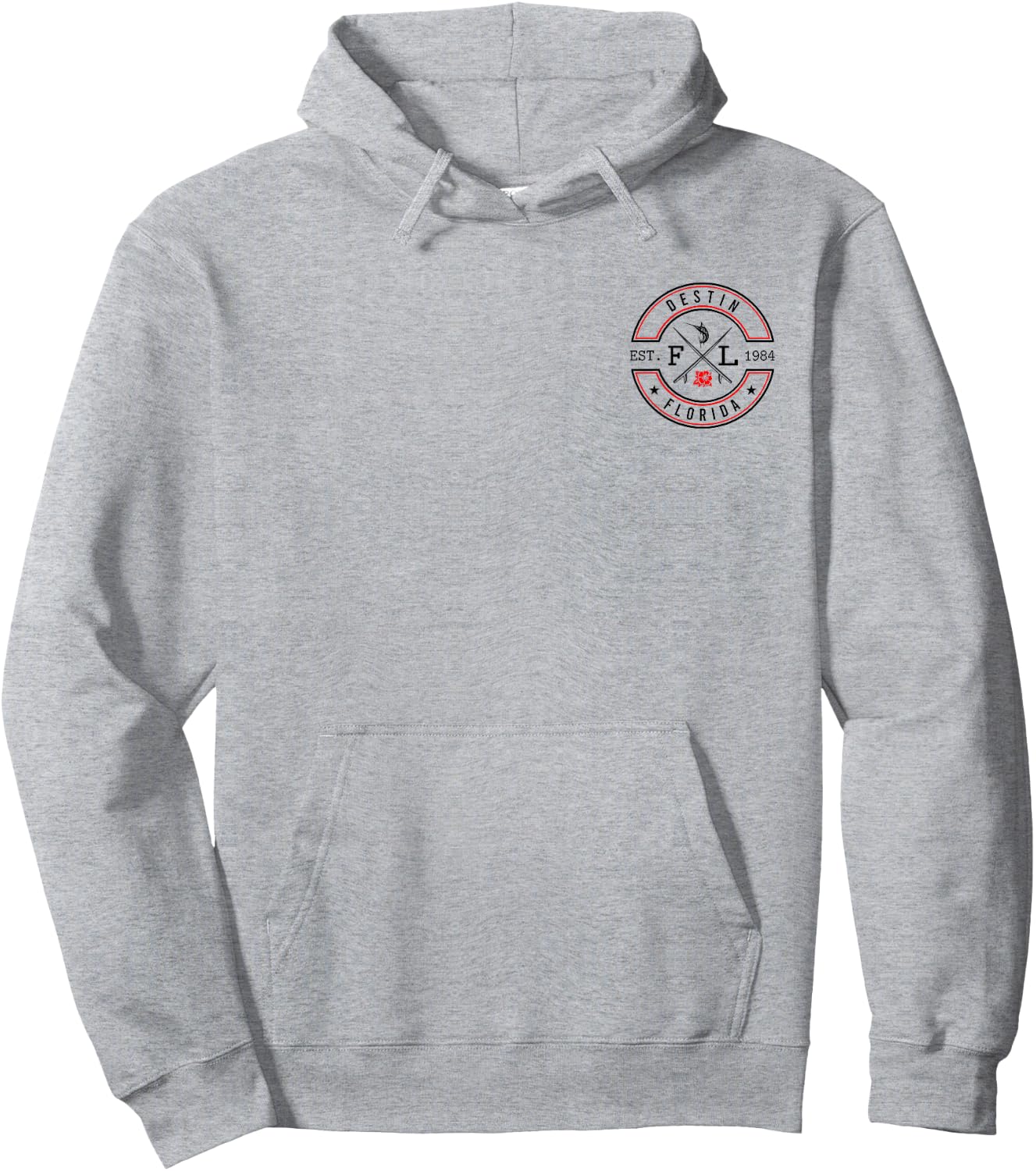 Destin Florida FL Retro Surfer Beach Front & Back Hoodie - Hoodie | Ash