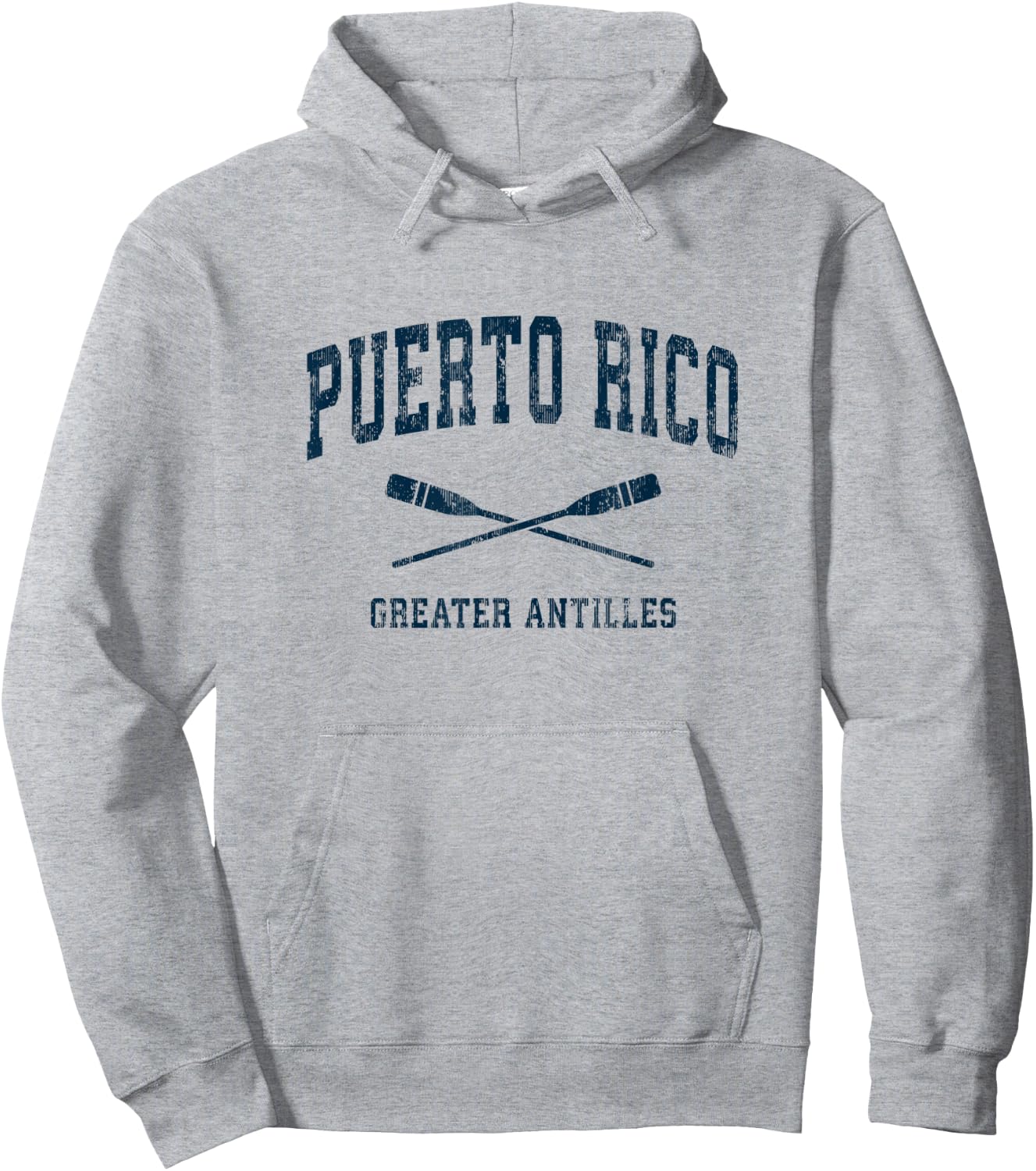 Puerto Rico Vintage Nautical Paddles Sports Oars Hoodie - Hoodie | Ash