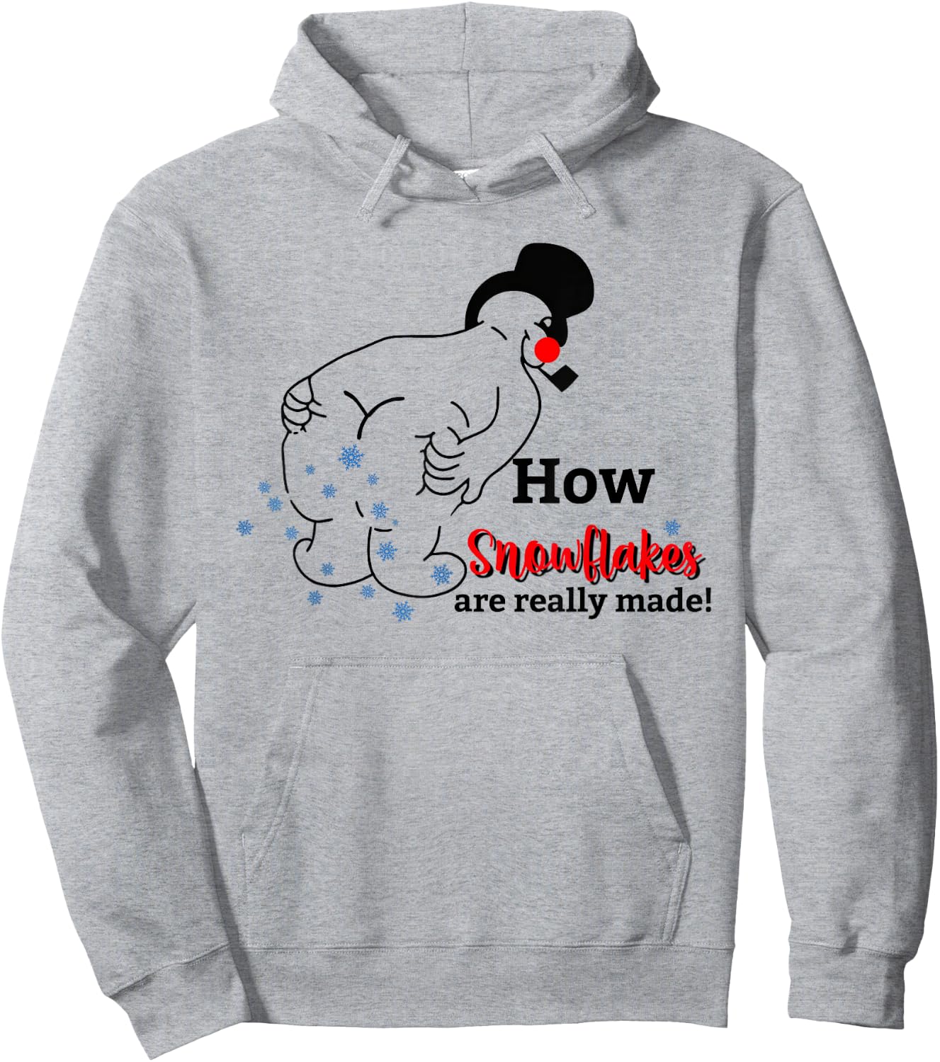 Funny Snowman How Snowflake Are Really Made Christmas Pajama Hoodie - Hoodie | Ash