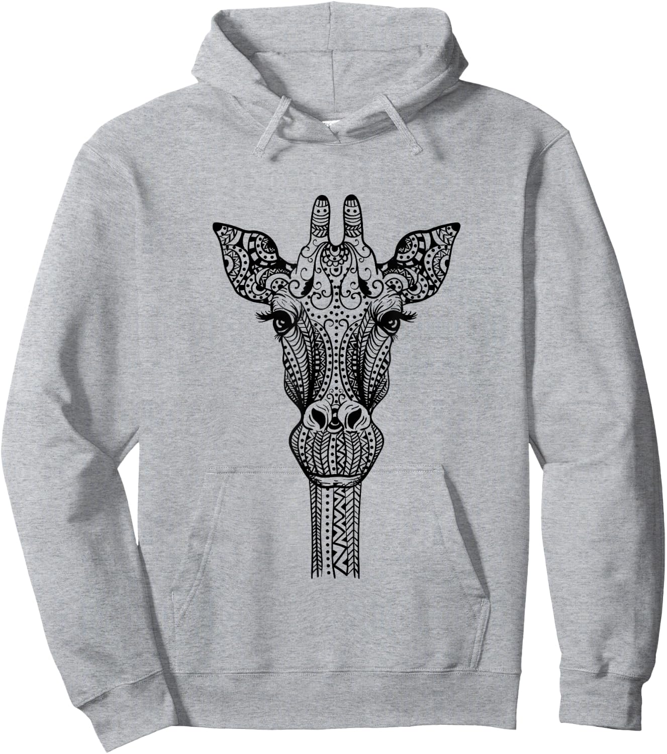 Yoga Giraffe Giraffe Mandala Ganesha Chakra Tribal Woman Hoodie - Hoodie | Ash