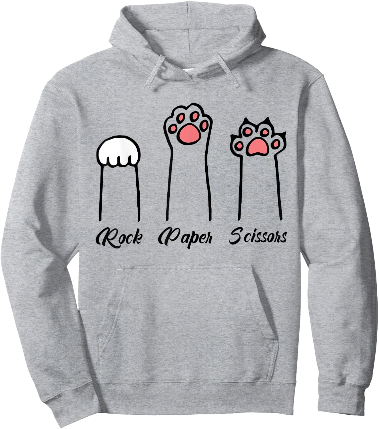 Rock Paper Scissors Cat Paws Women Hoodie - Hoodie | Ash