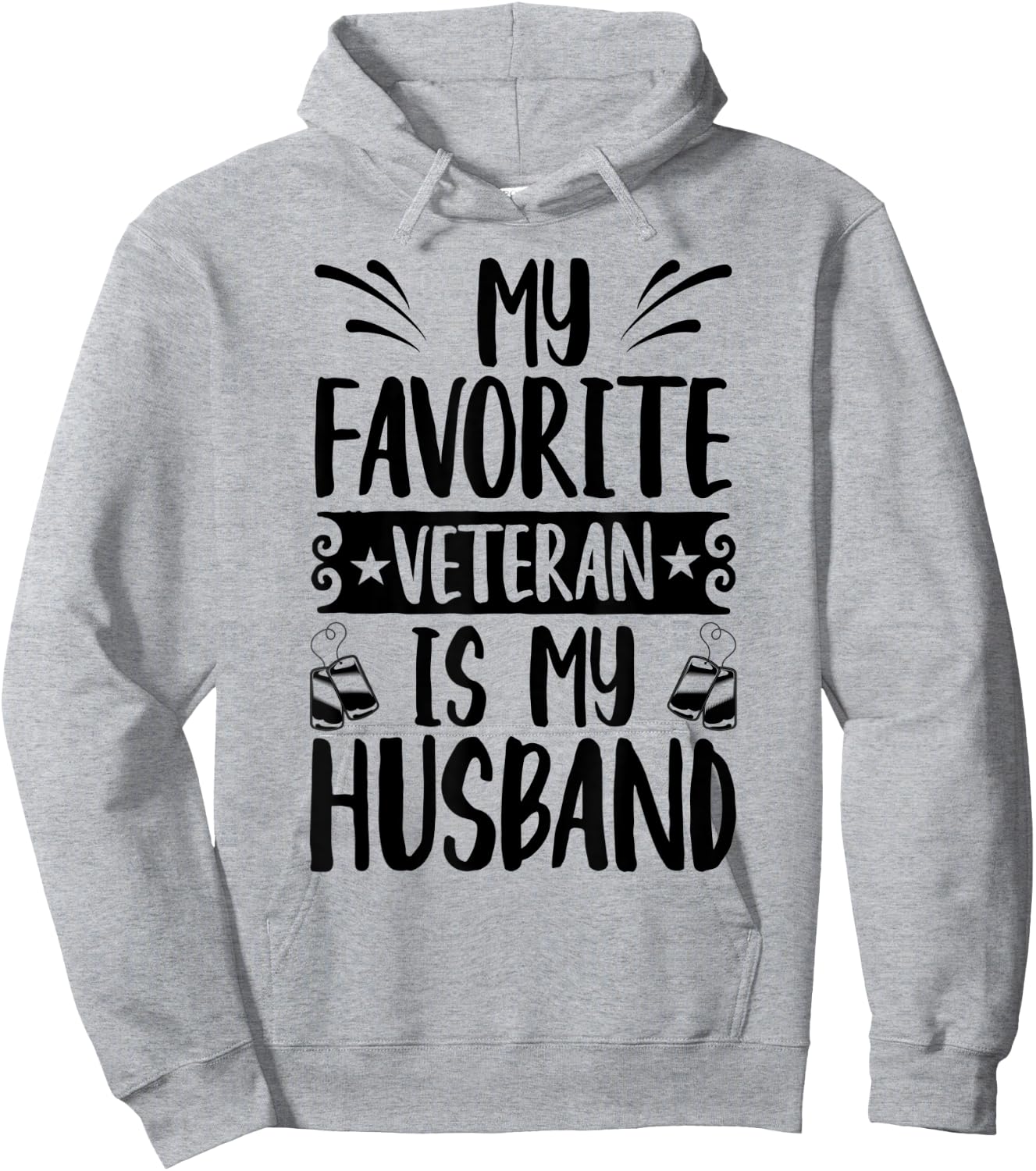 My Favorite Veteran Is My Husband - Proud Veteran Husband Hoodie - Hoodie | Ash