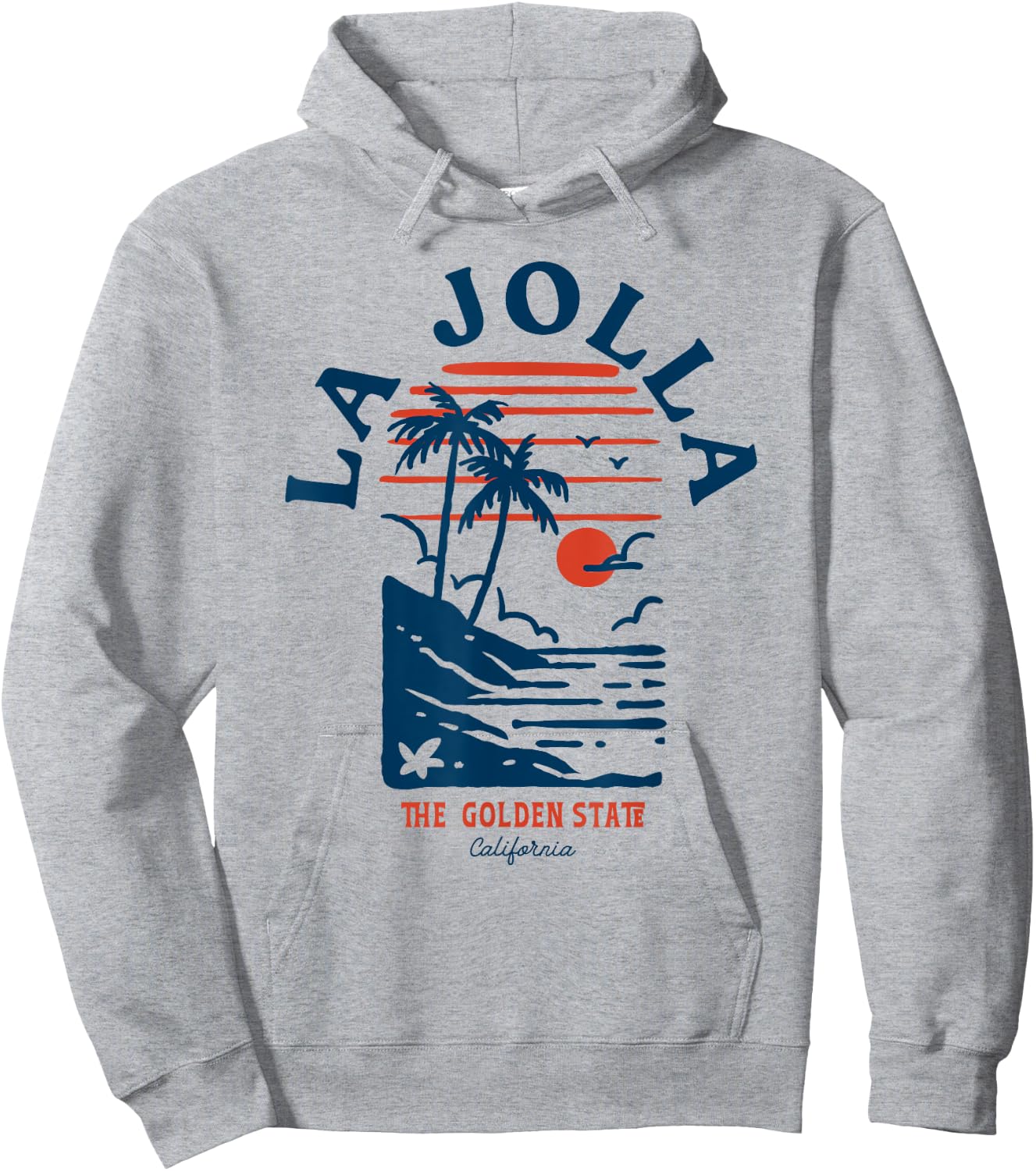 La Jolla California Retro Surfer Vintage Beach Men Women Hoodie - Hoodie | Ash