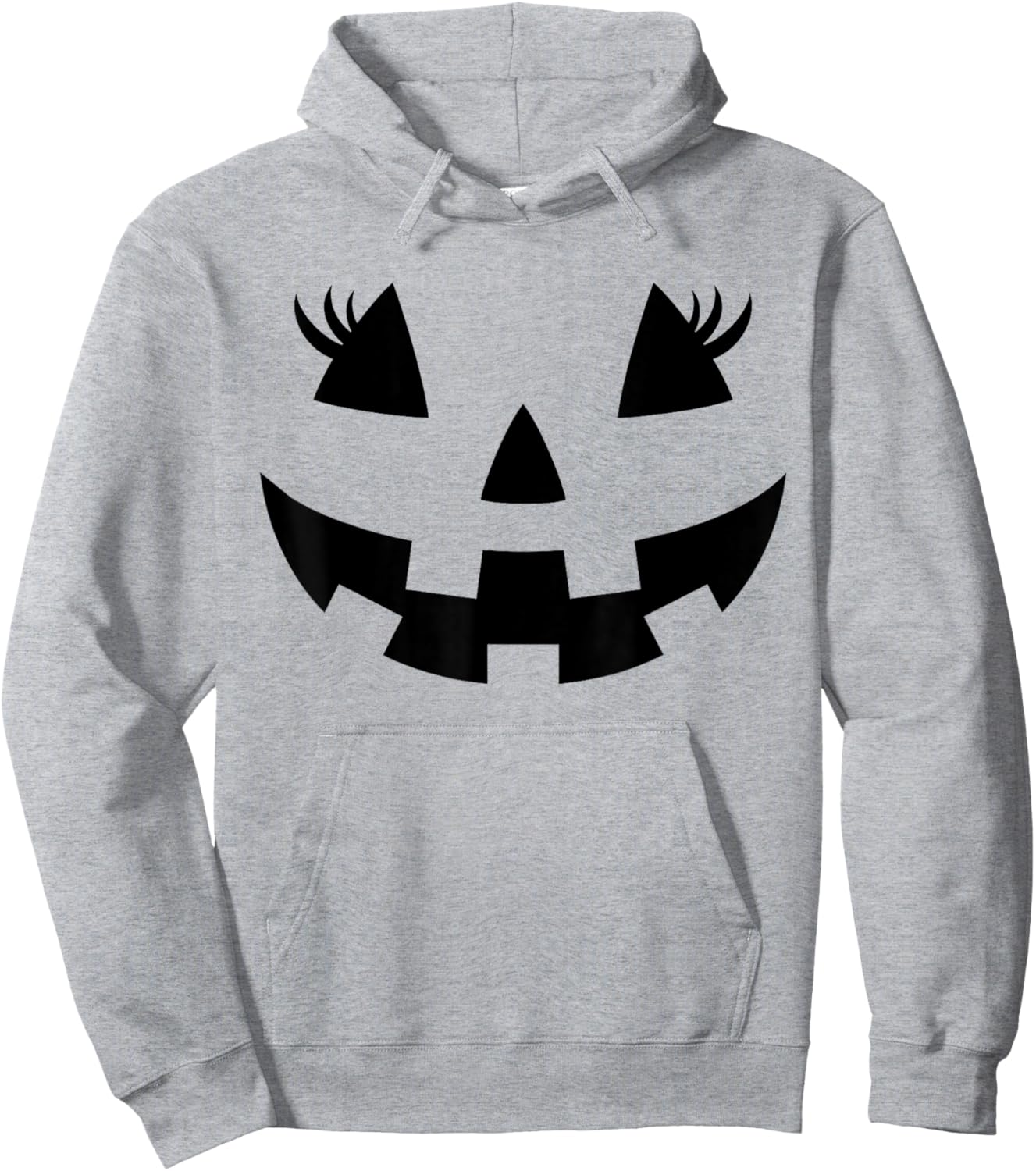 Jack O Lantern Face Pumpkin Eyelashes Hallowen Costume Funny Hoodie - Hoodie | Ash