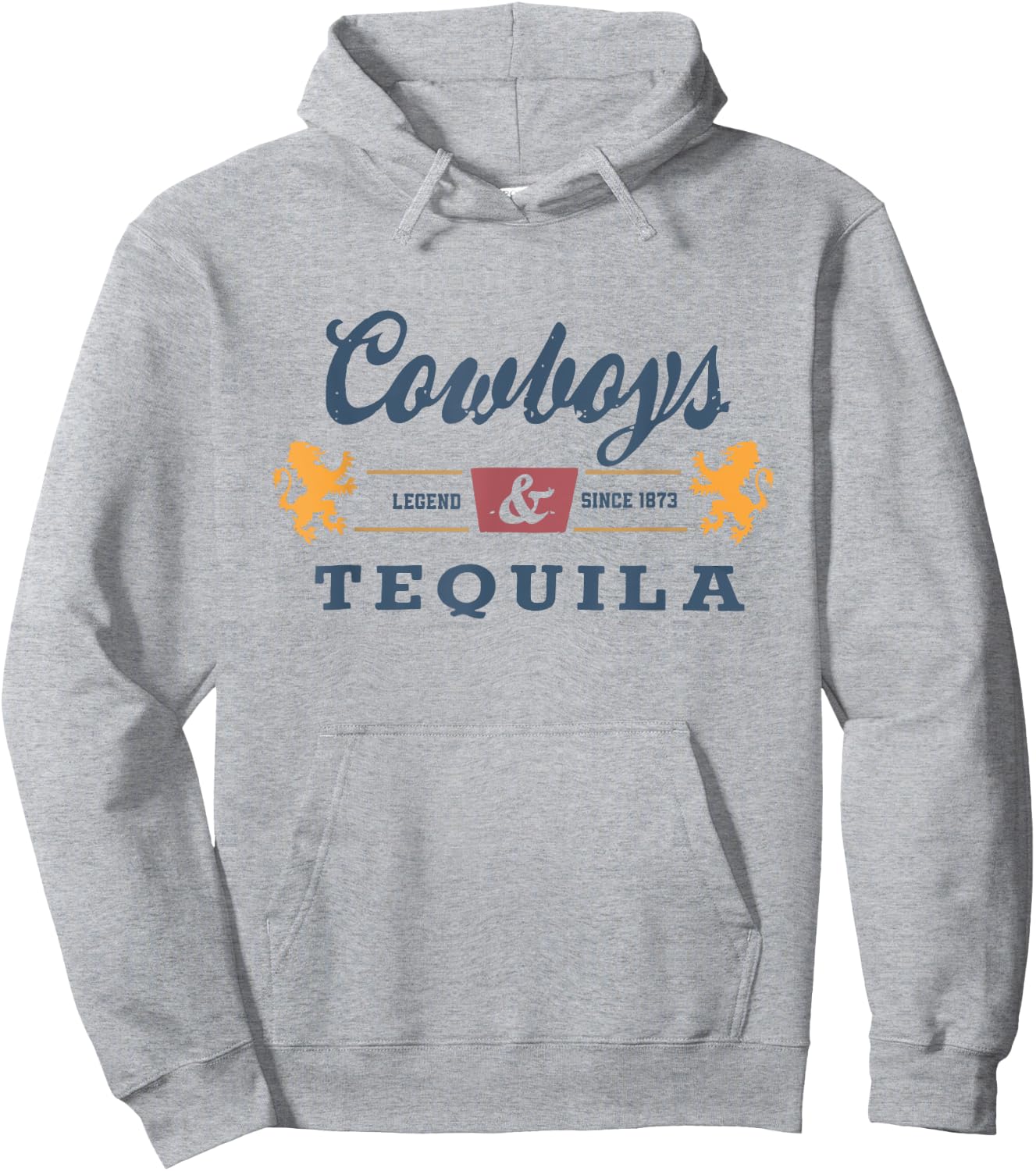 Vintage Cowboys And Tequila Western Funny Tequila Drinking Hoodie - Hoodie | Ash