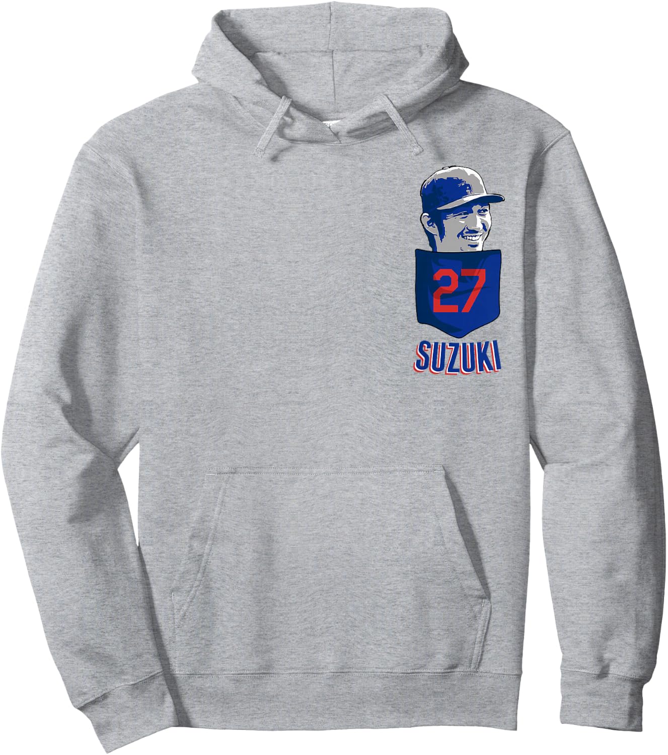 Seiya Suzuki Chicago Baseball Pocket MLBPA Hoodie - Hoodie | Ash