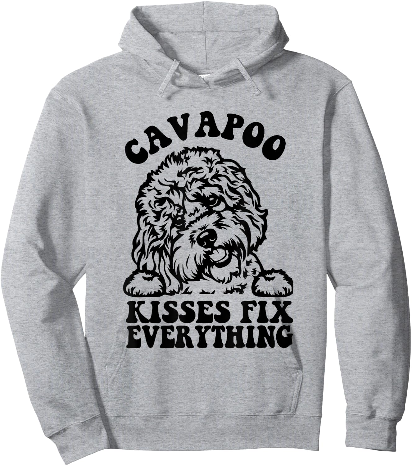 Cavapoo Kisses Fix Everything - Cavapoo Dog Mom Mother's Day Women Girls Kids Hoodie - Hoodie | Ash