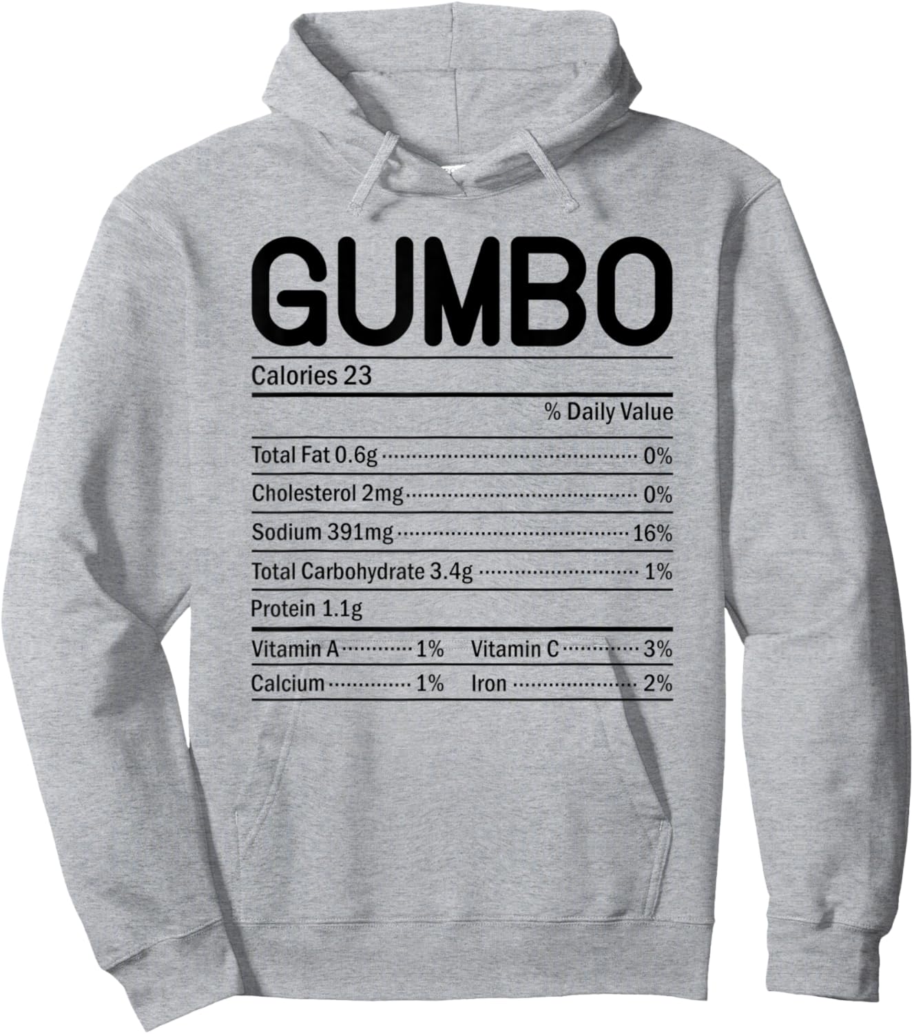 Thanksgiving Christmas Food Facts Gumbo Nutrition Hoodie - Hoodie | Ash