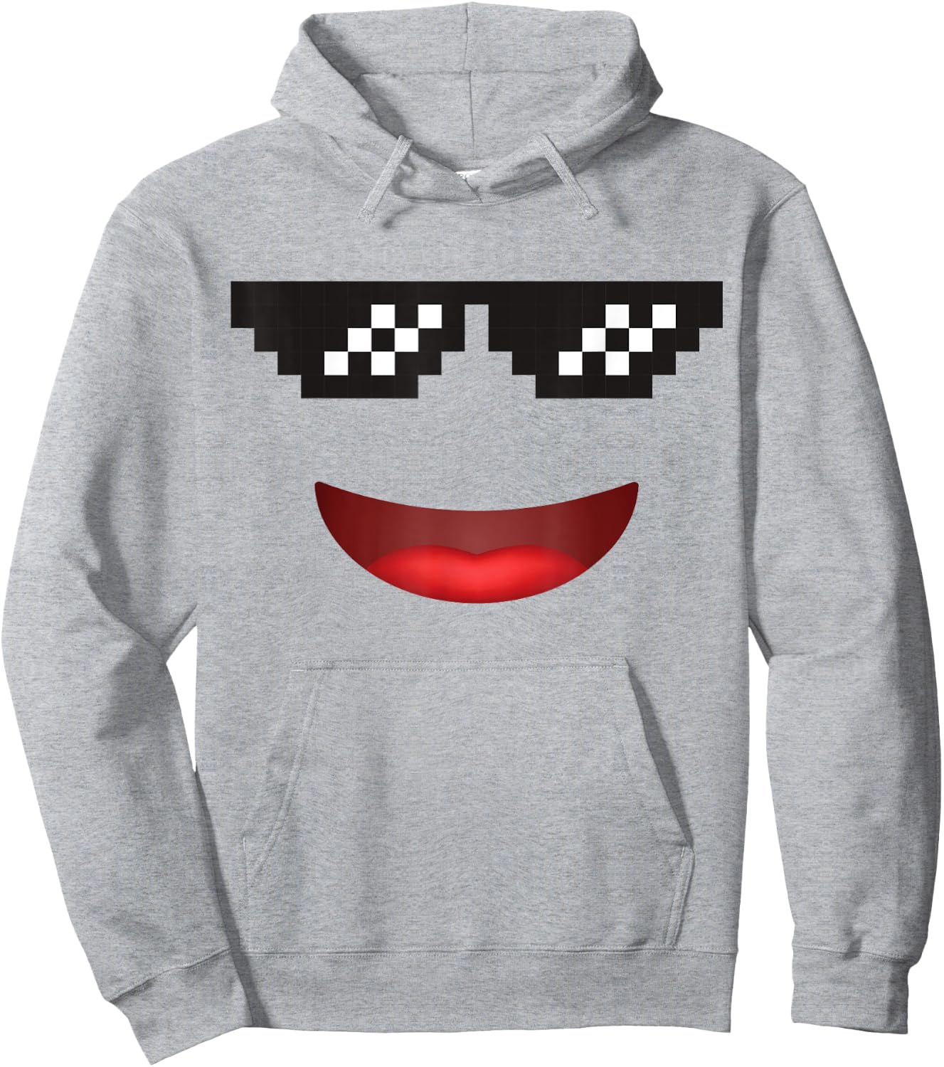 Funny Group Costume Team Outfit Cool Thug Face Emoticon Hoodie - Hoodie | Ash
