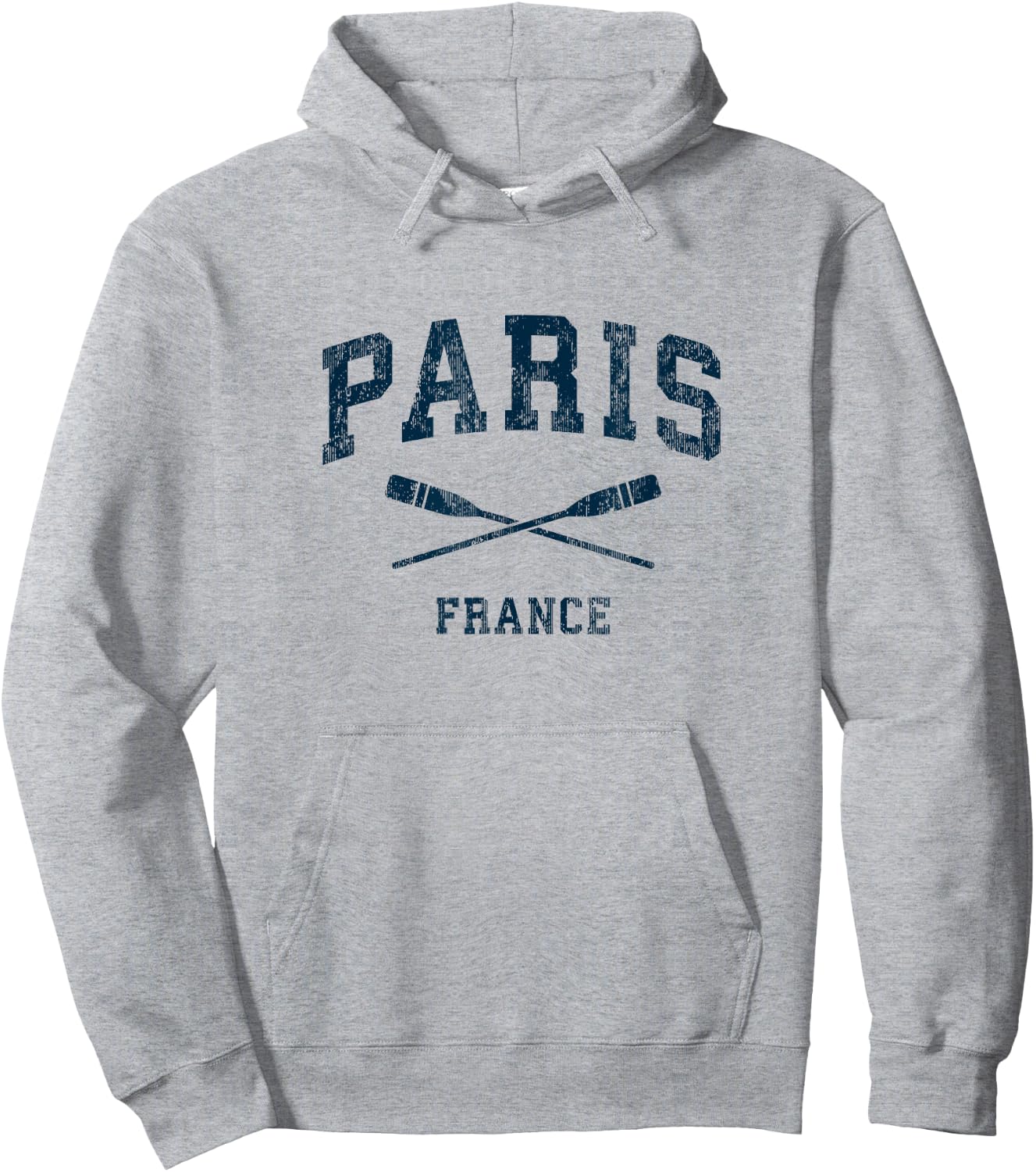 Paris France Vintage Nautical Paddles Sports Oars Hoodie - Hoodie | Ash
