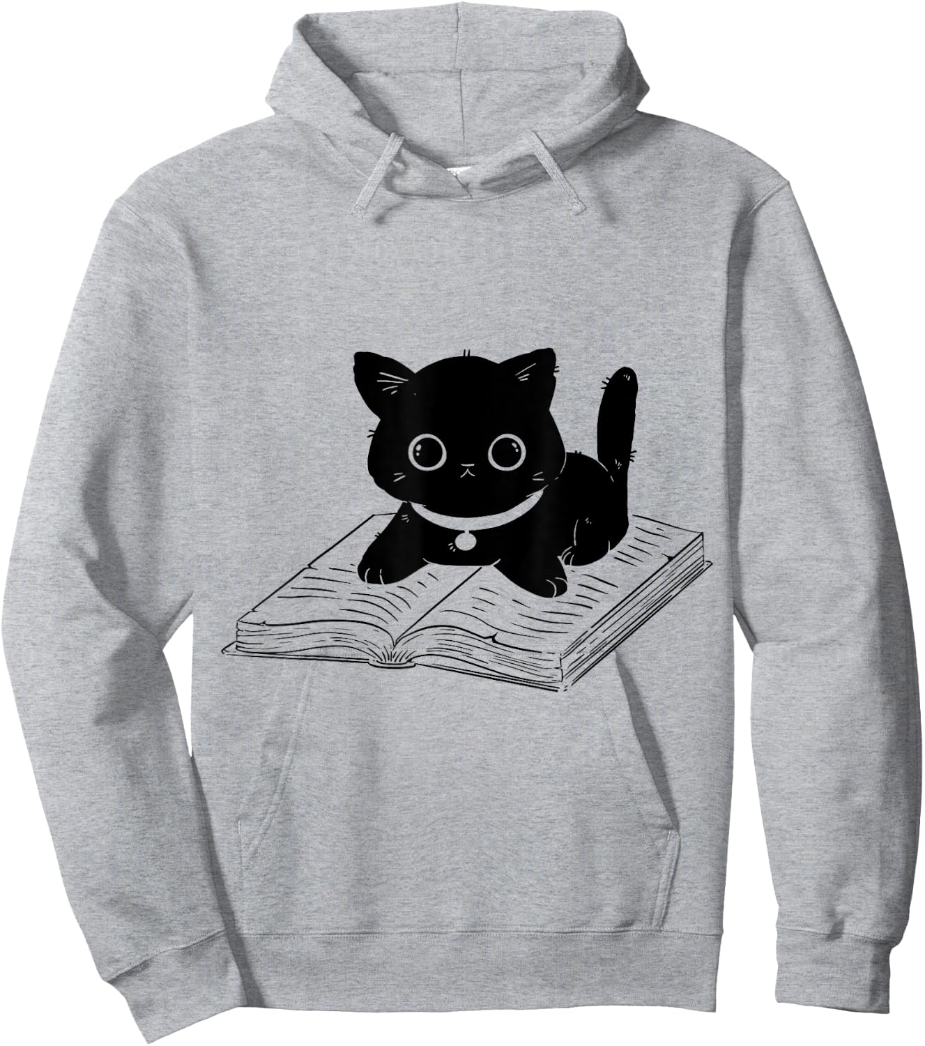 Cat Reading Animals Cat Motif Hoodie - Hoodie | Ash