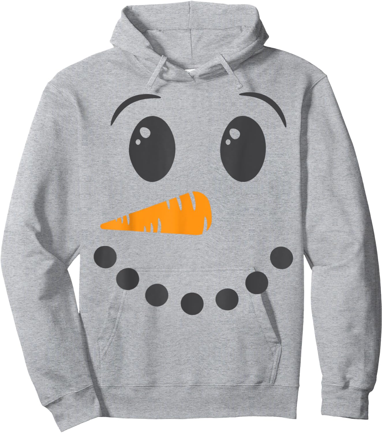 Snowman Face Winter Holiday Matching Couples Family Hoodie - Hoodie | Ash