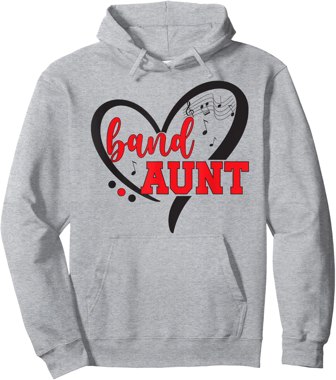 Marching Band Aunt Heart Marching Band Auntie Hoodie - Hoodie | Ash