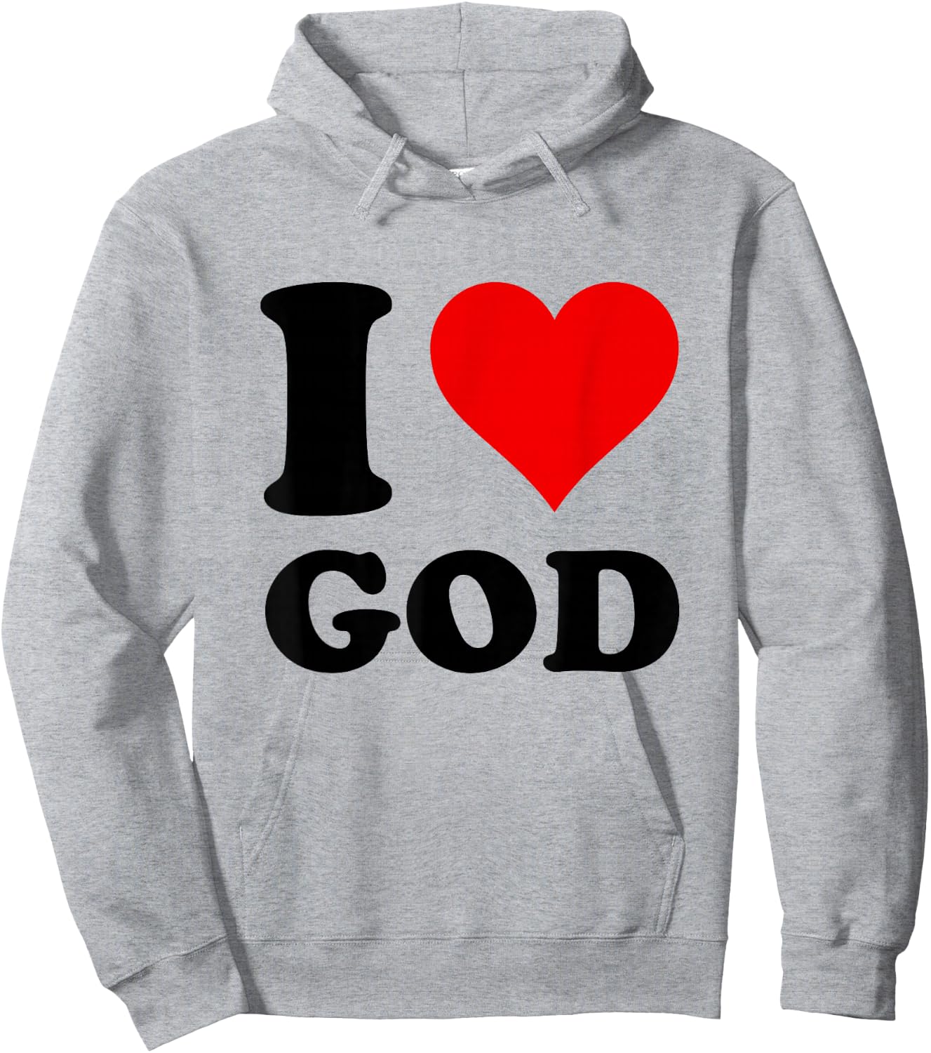 Red Heart I Love God Hoodie - Hoodie | Ash