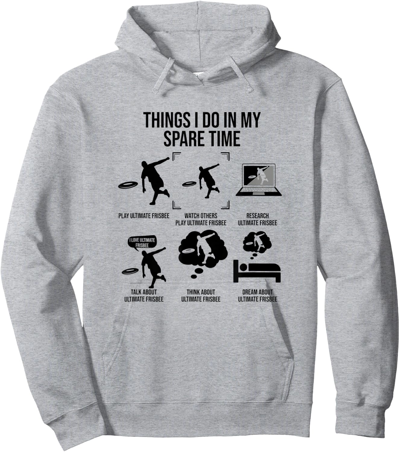 Things I Do In My Spare Time, Funny Ultimate Frisbee Hoodie - Hoodie | Ash