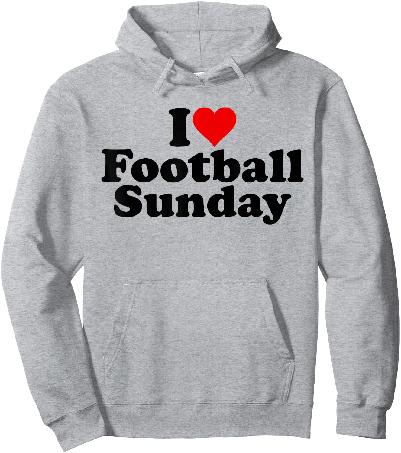 I Love Heart Football Sunday Weekend Hoodie - Hoodie | Ash