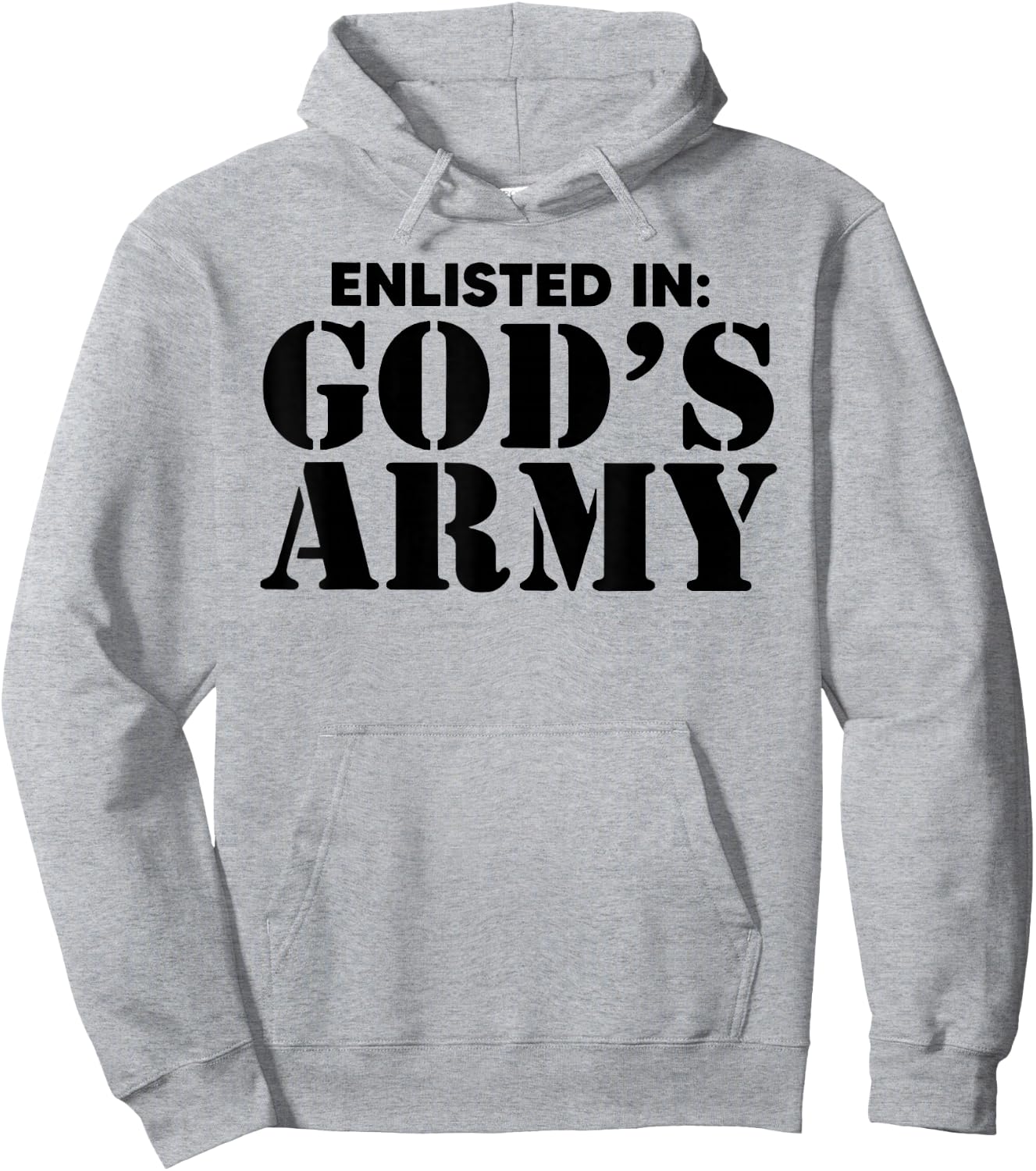 Enlisted In God's Army Hoodie - Hoodie | Ash