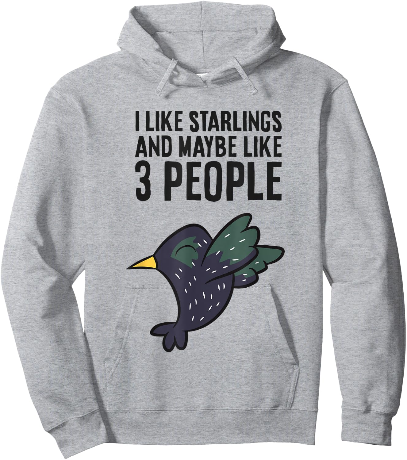 I Like Starlings And Maybe Like 3 People Funny Starling Bird Hoodie - Hoodie | Ash