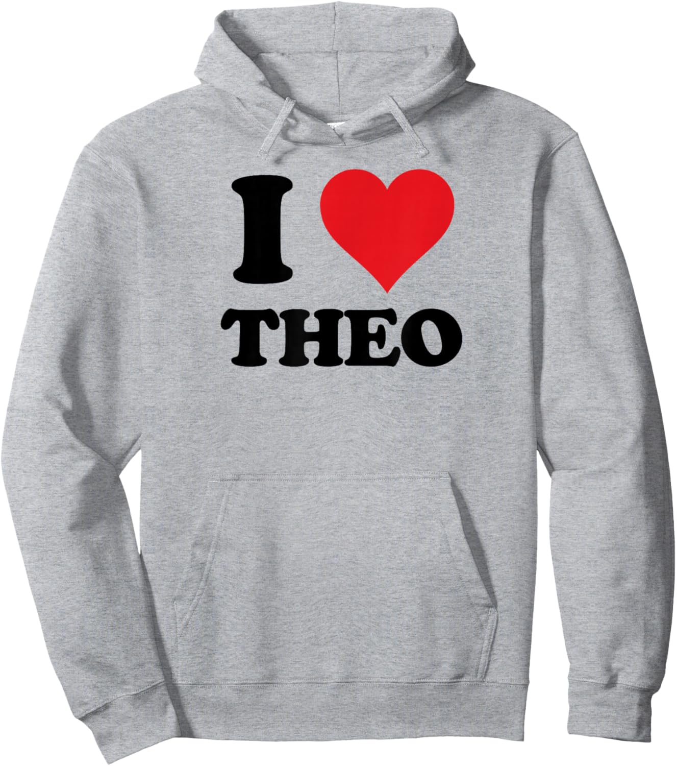 I Heart Theo First Name I Love Personalized Stuff Hoodie - Hoodie | Ash
