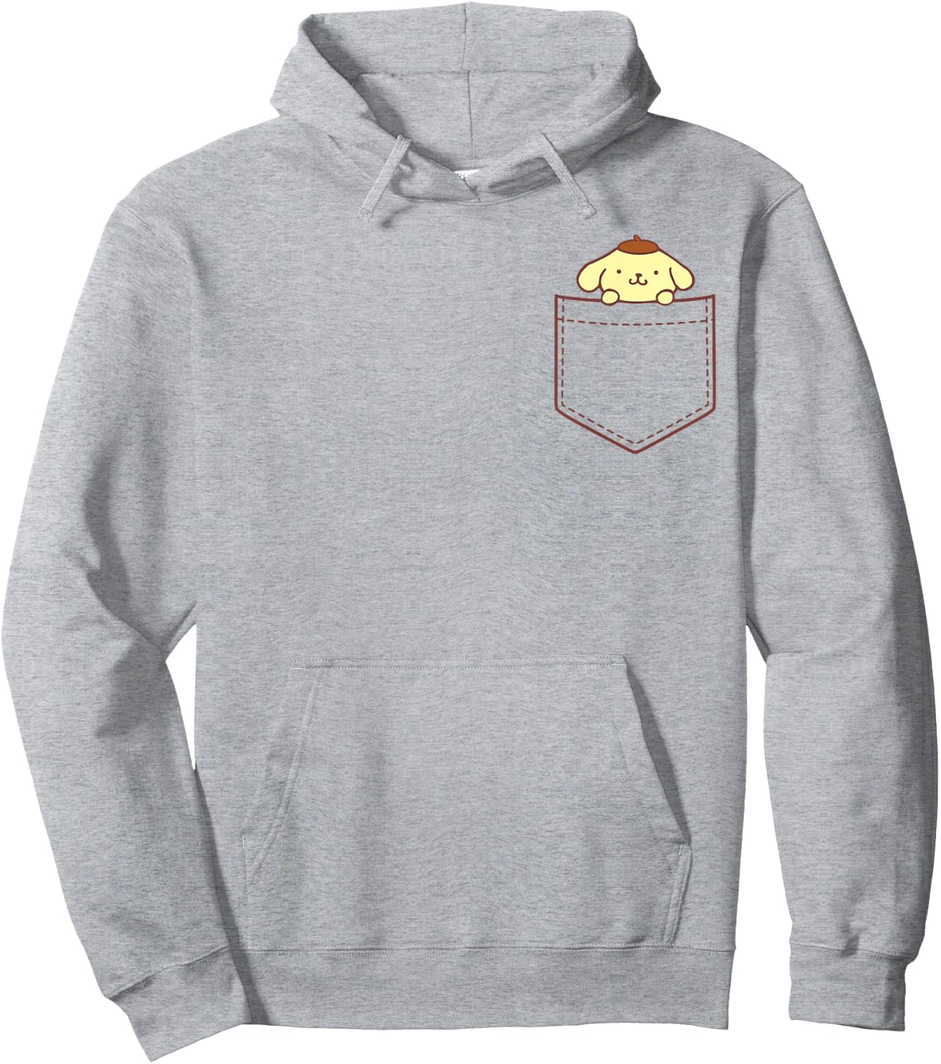 Pompompurin Chest Pocket Hoodie - Hoodie | Ash