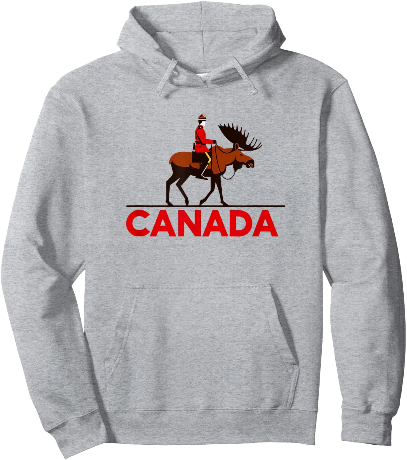 Iconic Mounted Police and Moose - Classic Canadian Pride Hoodie - Hoodie | Ash