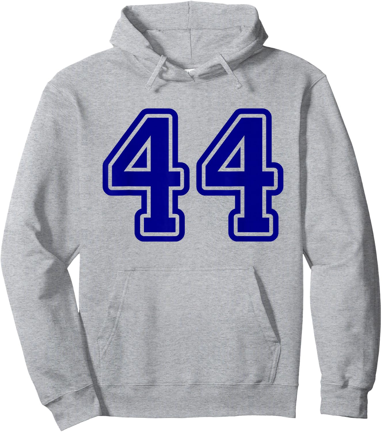 Blue Sports Team Number #44 Hoodie - Hoodie | Ash