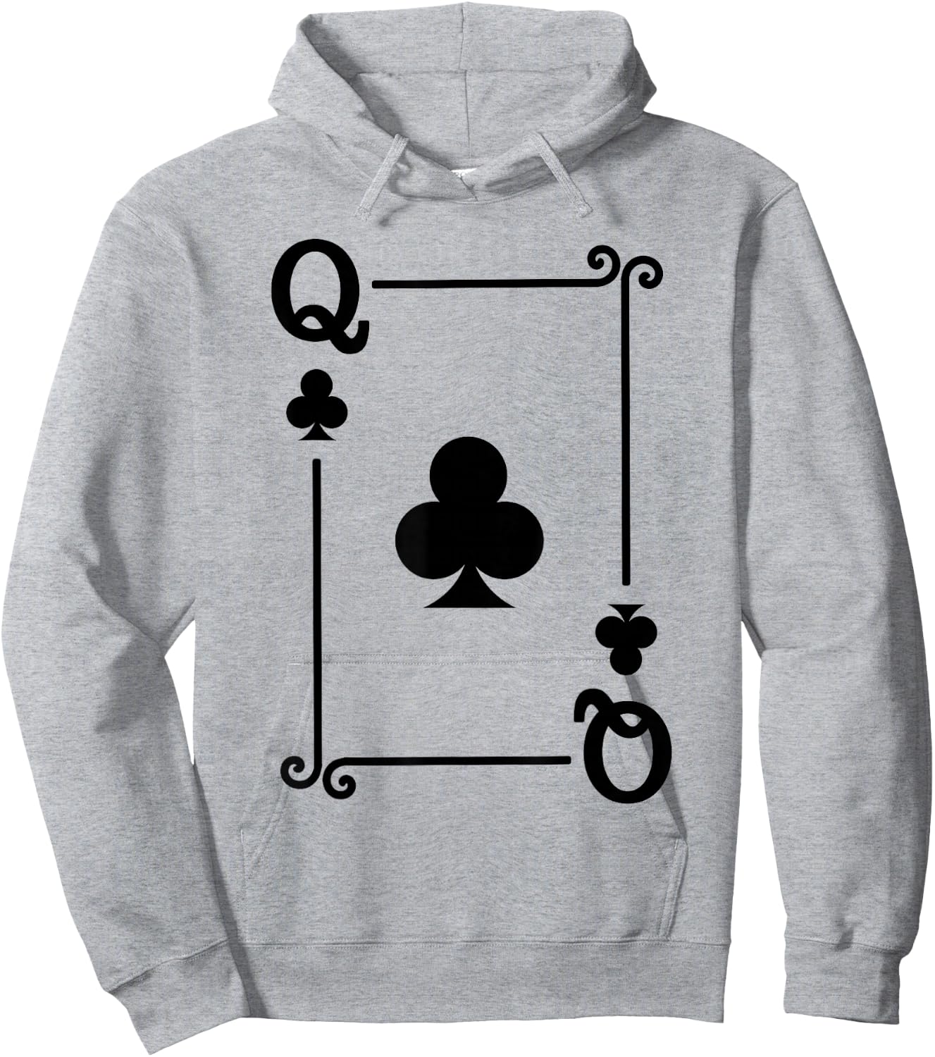 Playing Cards Costume - Queen Clubs Card - Queen Card Hoodie - Hoodie | Ash