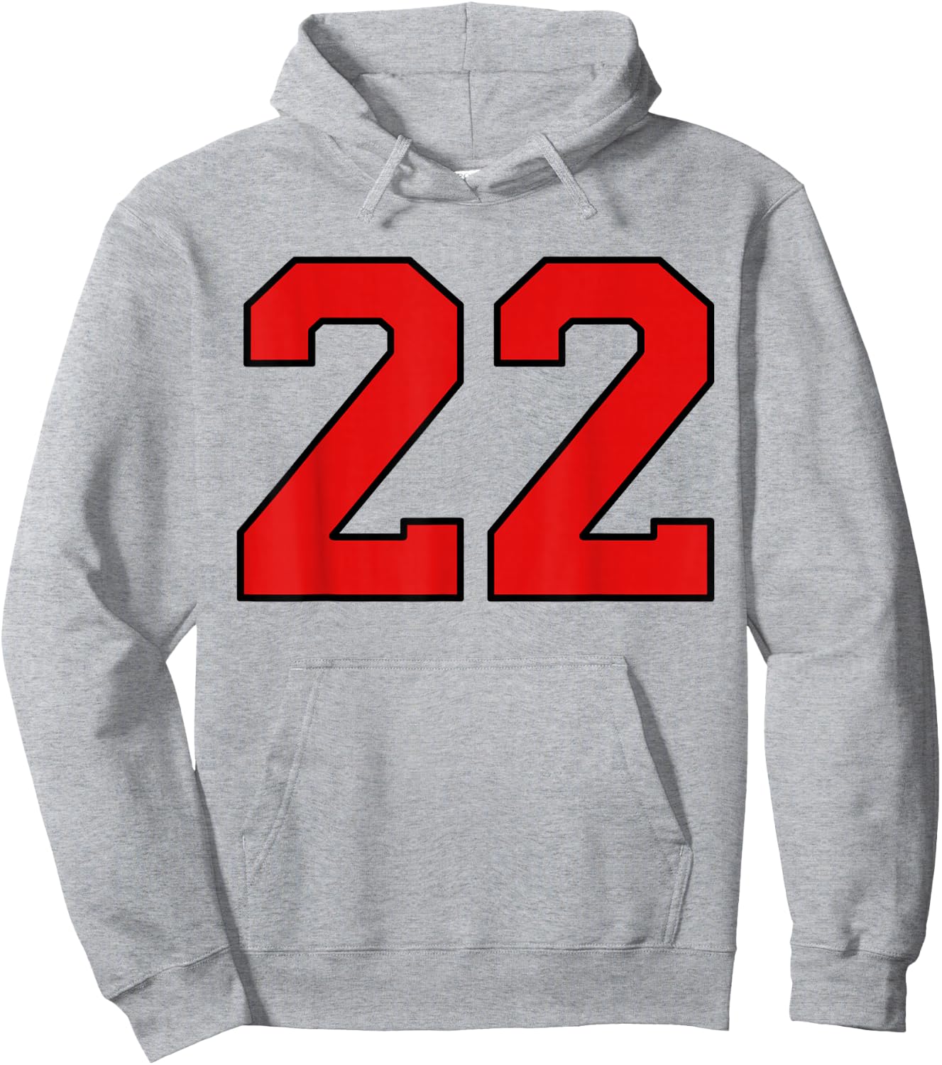 Lucky Number 22 Classic College American Varsity Fan Player Hoodie - Hoodie | Ash