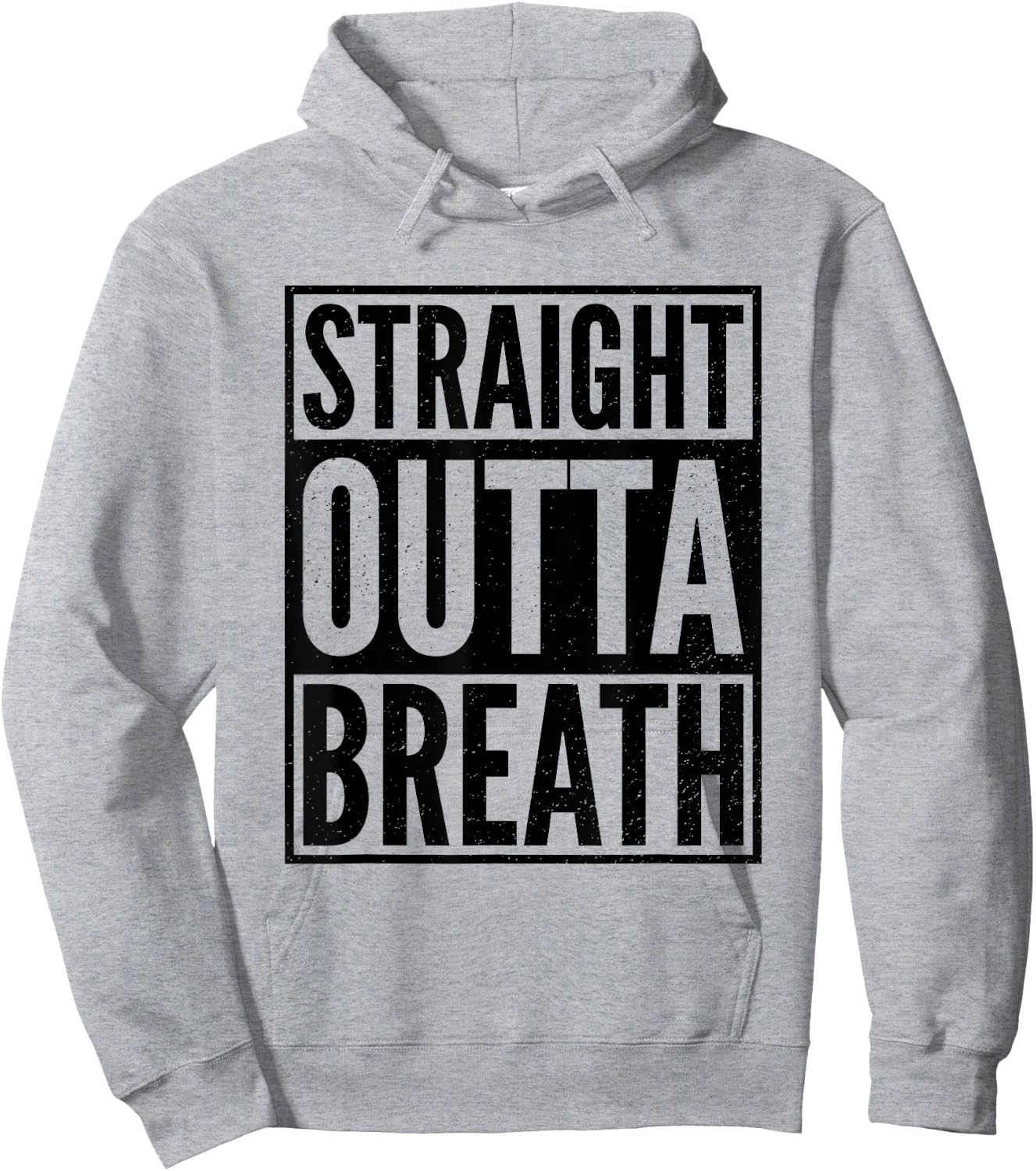Straight Outta Breath Funny Motivation Gym Workout Exercise Hoodie - Hoodie | Ash